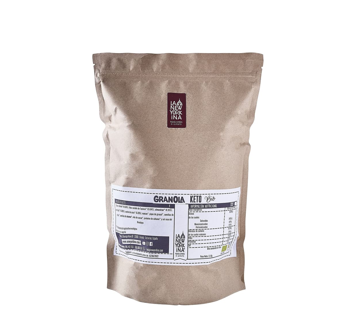La Newyorkina Granola BIO Sin Gluten Keto 275g Con Proteínas Veganas y Coco Rallado — view 6