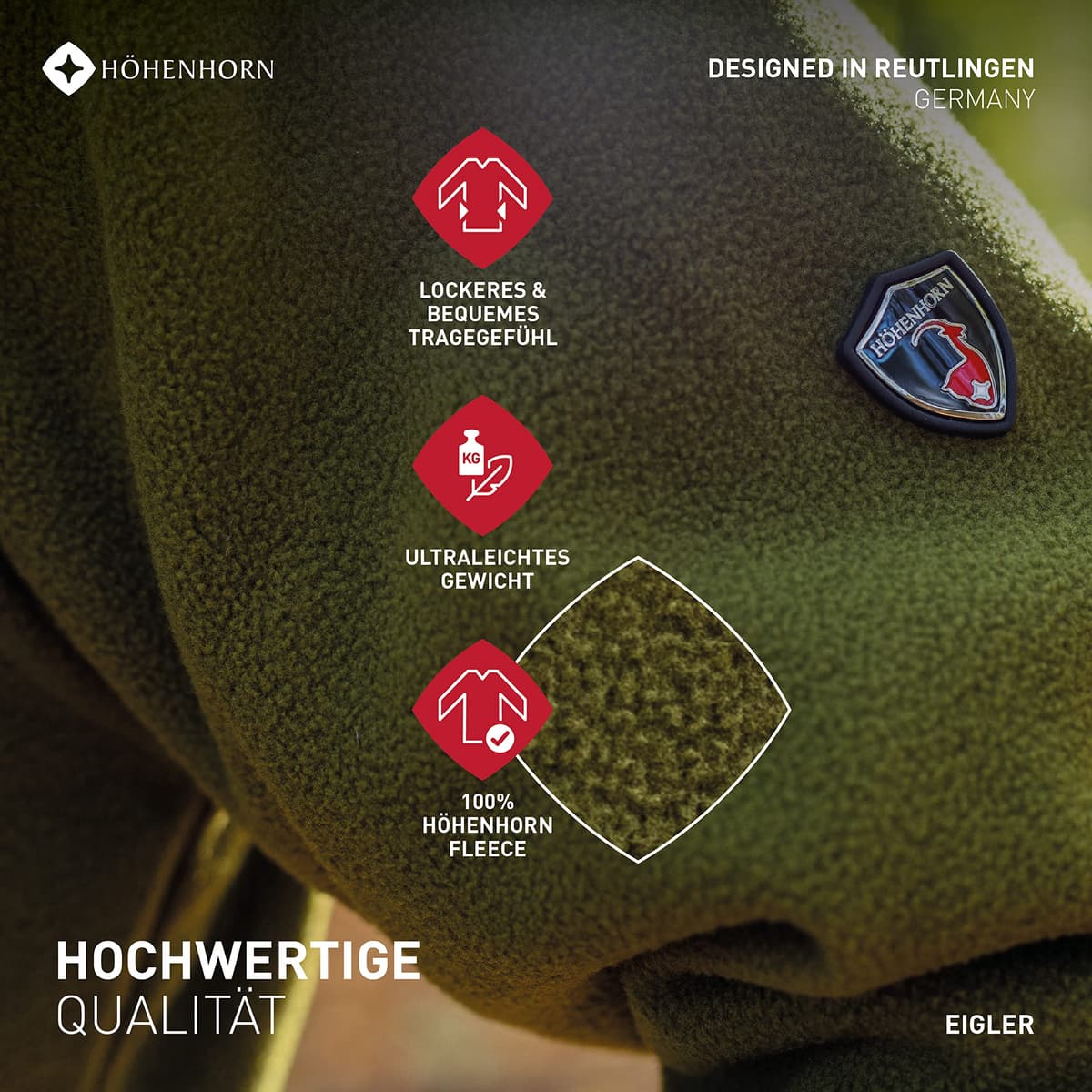 Höhenhorn Badus Chaqueta polar para hombre Cremallera completa Senderismo al aire libre Senderismo — view 3