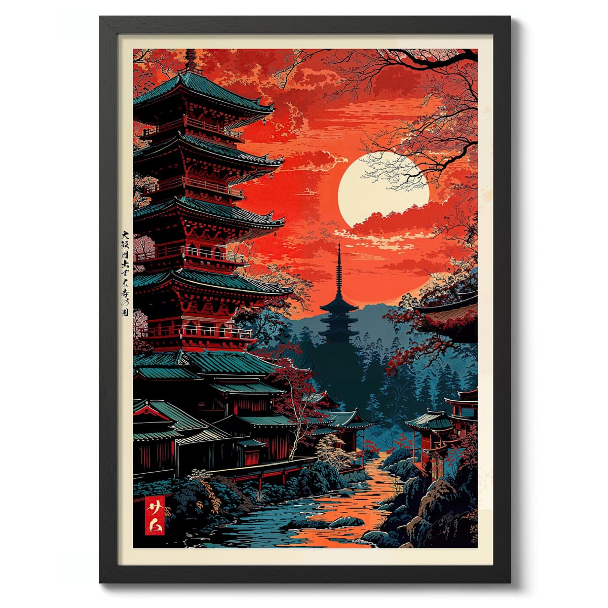 Tokyo Tea House Anime Woodblock Poster Modern Ukiyo-E, Japanese Cartoon Illustration Print, Archival Matte, A4 (Print Only) - 29.7x21cm — view 36