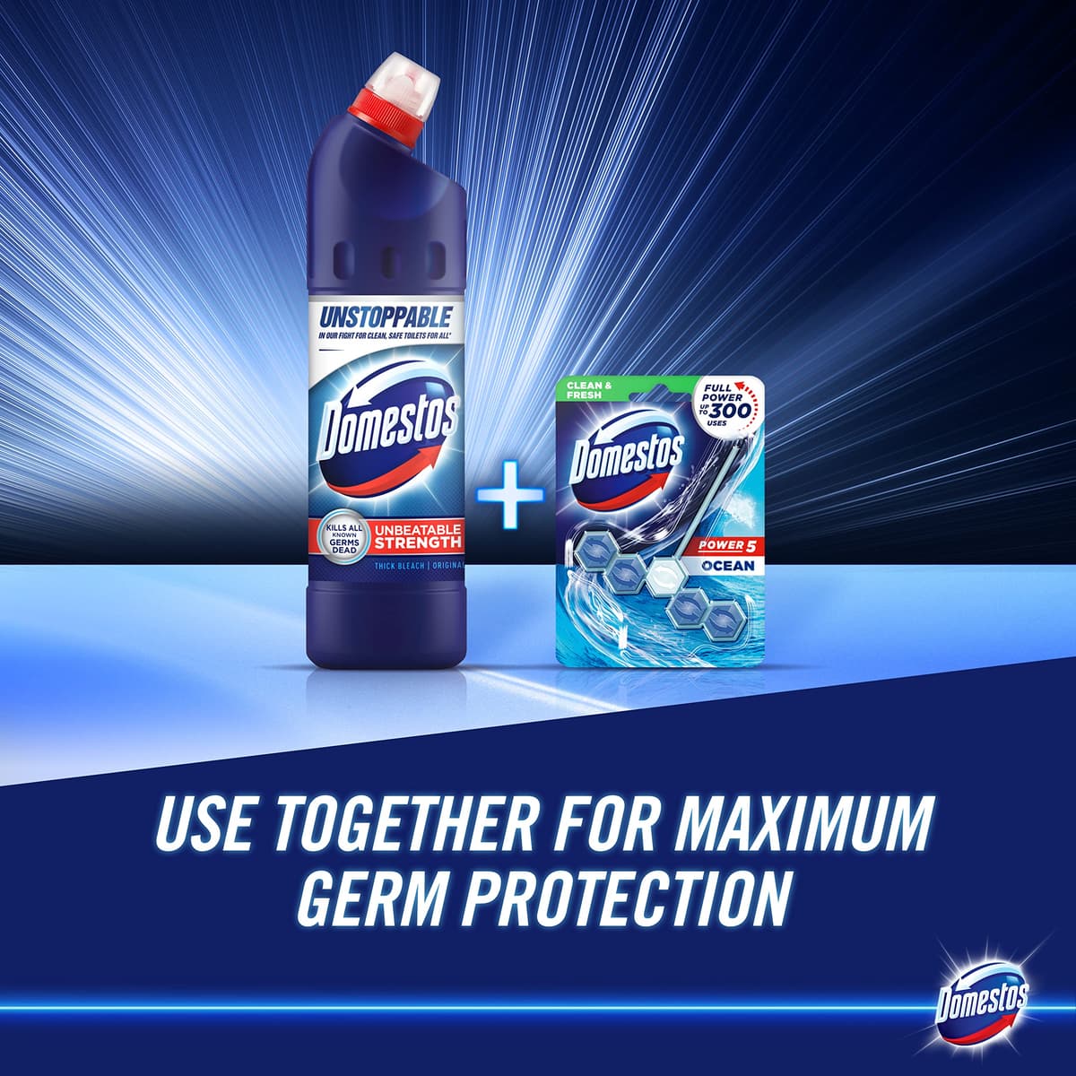 Domestos Original Thick Bleach disinfectant that eliminates 99.99% of bacteria and viruses* unstoppable strength 750 ml — view 7