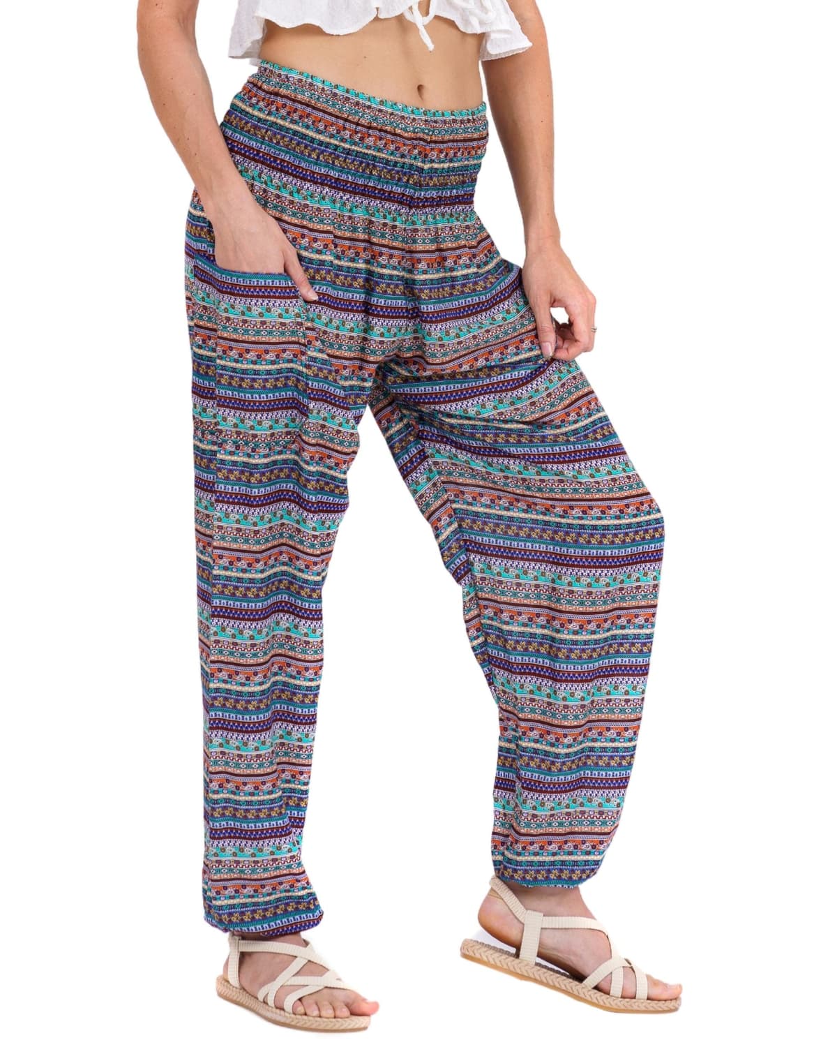 Lofbaz Harem Pants for Women Yoga Boho Hippie Clothing Womens Palazzo Bohemian Pajama Trousers Beach Indian Gypsy Genie Clothes — view 76