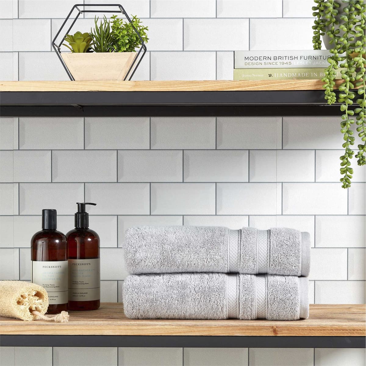 Christy Chroma Grey Towel Set | Set of 6 | 2 Bath 2 Hand 2 Face | Highly Absorbent Heavyweight 675GSM | Bold and Bright | Soft Smooth Shower Towels | 100% Cotton | Sustainably Made | Dove Grey — view 2