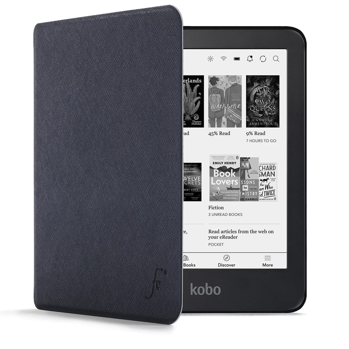 Forefront Cases Funda para Kobo Aura Edition 2 (Modelo: N236, 2016) - Delgado, Ligera y Protectora Funda para Kobo Aura Edition 2 (6") - Smart Auto Sueño Estela Función (Carcasa) - Negro — view 10