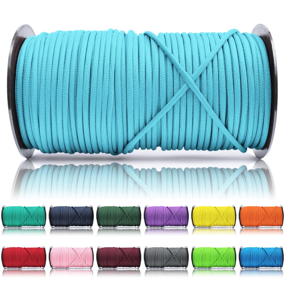 Ganzoo Paracord 550, Cuerda de 4 mm, 30 Metros, Poliéster, Tipo 3-7 Hilos Interiores, Correa de Perro Collar Pulsera, Camping Supervivencia y Cuerda Multiusos, Verde Oscuro — view 81