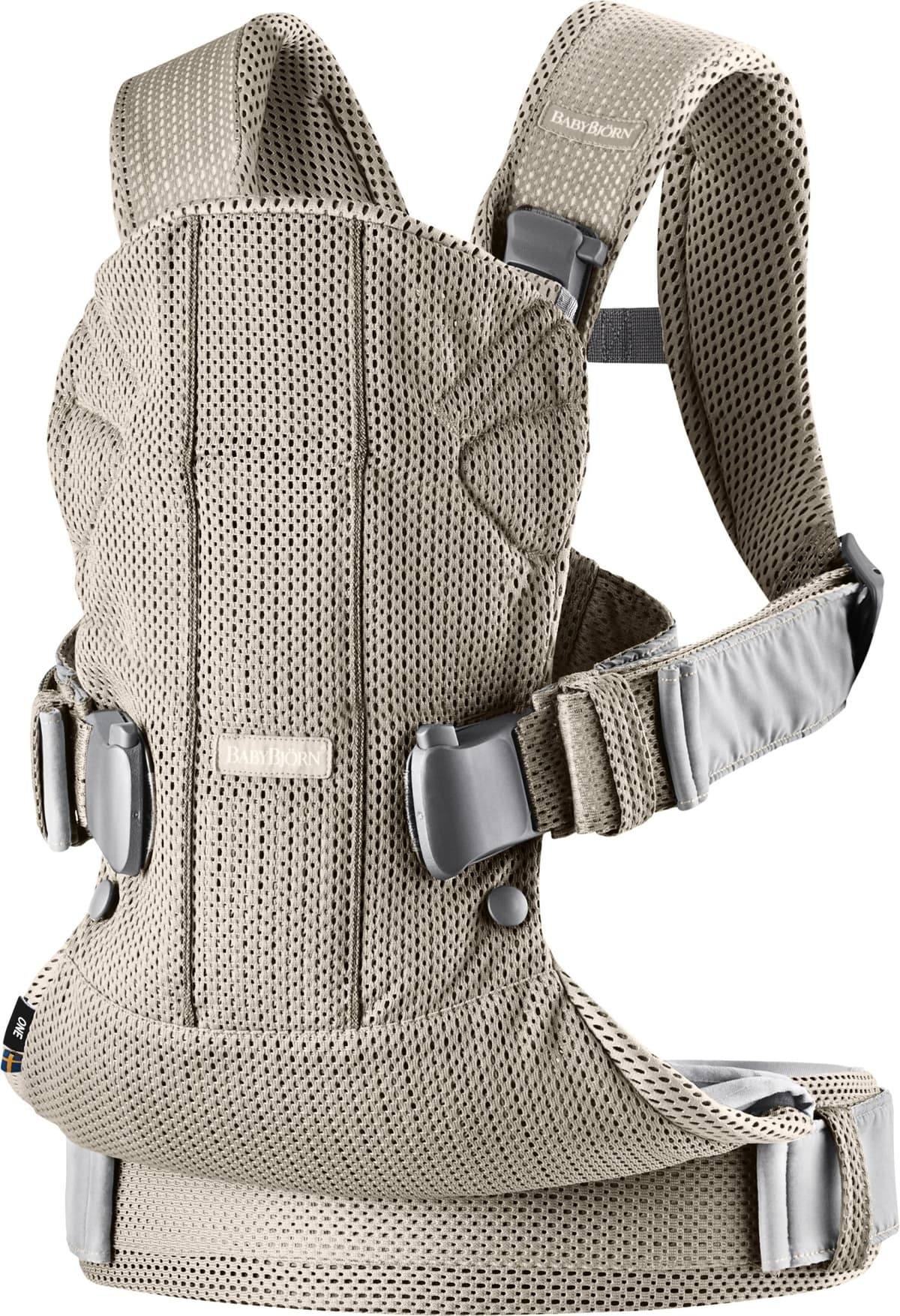 BabyBjörn Mochila Porta Bebé One Air, Malla 3D, Gris arena — view 2