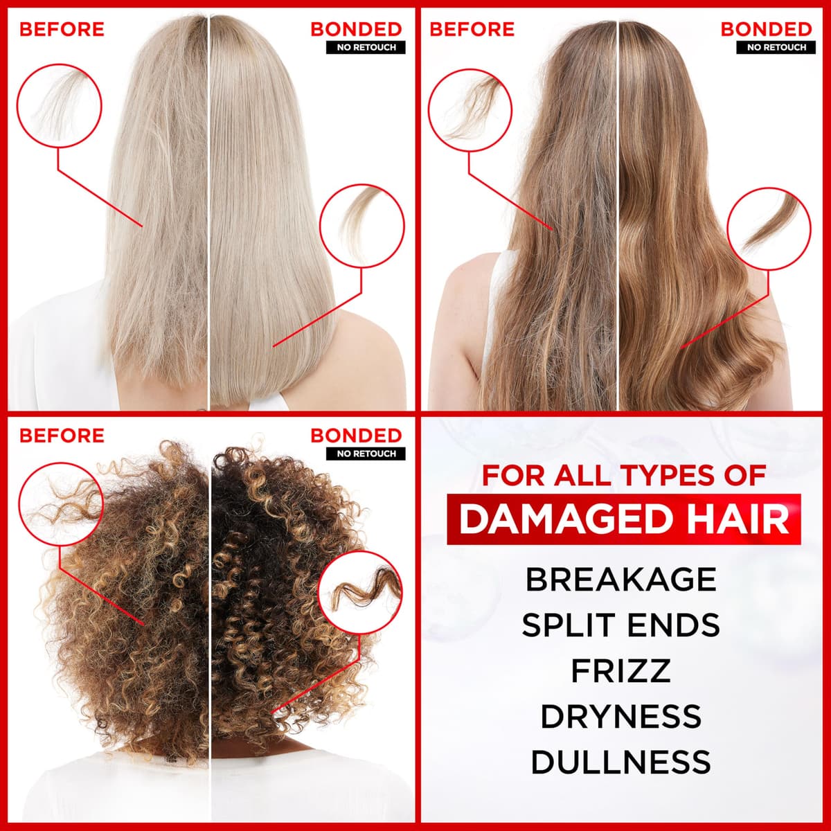 L'Oréal Paris Shampoo For Damaged Hair Repair, Elvive Bond Repair Sulphate-Free With Citric Acid Complex, Restores Original Strength, 90% More Shine And 82% Stronger, Targets Hair Bonds Broken By Heat — view 3