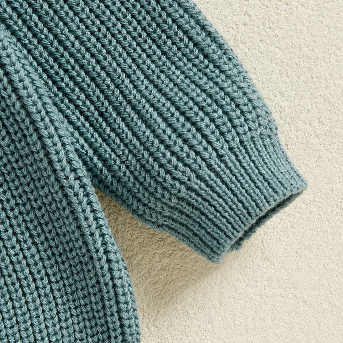 Baby Girls Boys Sweater Solid Color Long Sleeve Crew Neck Knit Pullover Warm Sweater Toddler Clothes Knitwear Baby Jumpers Tops Casual for Fall Winter — view 5