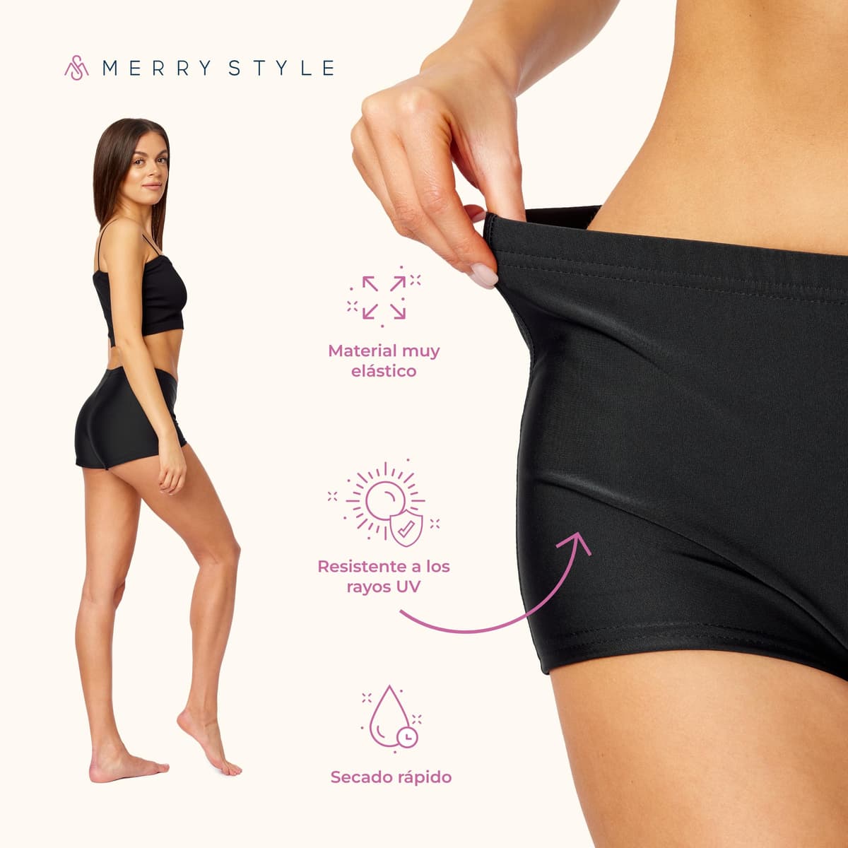 Merry Style Shorts Bañadores Deportivos para Mujer Trajes de Baño Shorts de Natación Bikini para Playa Piscina Deporte Bragas Modelo L23L1 — view 4