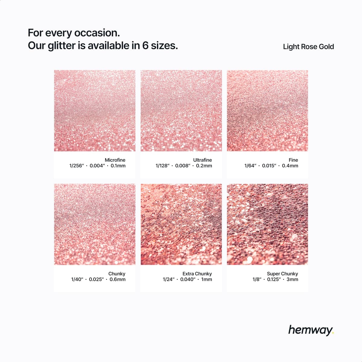 Light Rose Gold Glitter Shaker, 130g Ultrafine Glitter, Crafts 1/128" Metallic Flake Light Rose Gold Sequins, Resin & Epoxy Crafts, Decorating, Halloween, Christmas Nail, Face, Hemway — view 3