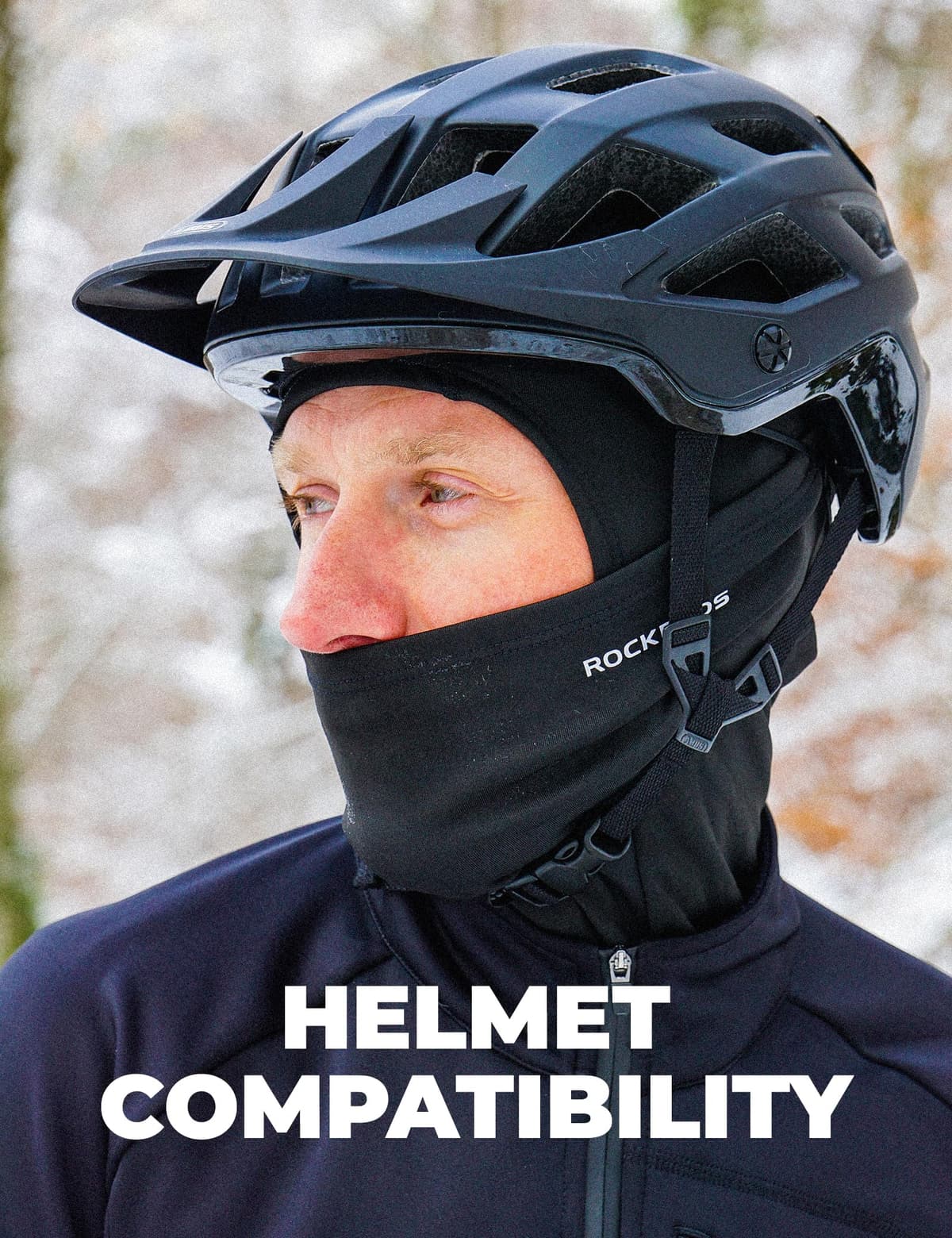 ROCKBROS Pasamontañas Anti Viento Transpirable para Deportes al Aire Libre Bicicleta Motocicleta Snowboard Esquí Ciclismo para Otoño Invierno Hombre y Mujer — view 4