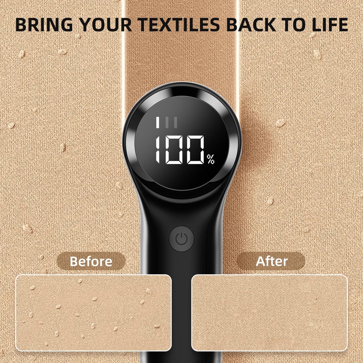 Rechargeable Lint Remover, Bobble Remover for Clothes, 3 Speeds Adjustable Fabric Shaver, LED Display Bobble Remover for Clothes, Lint Shaver for Various Fabrics, Black — view 3