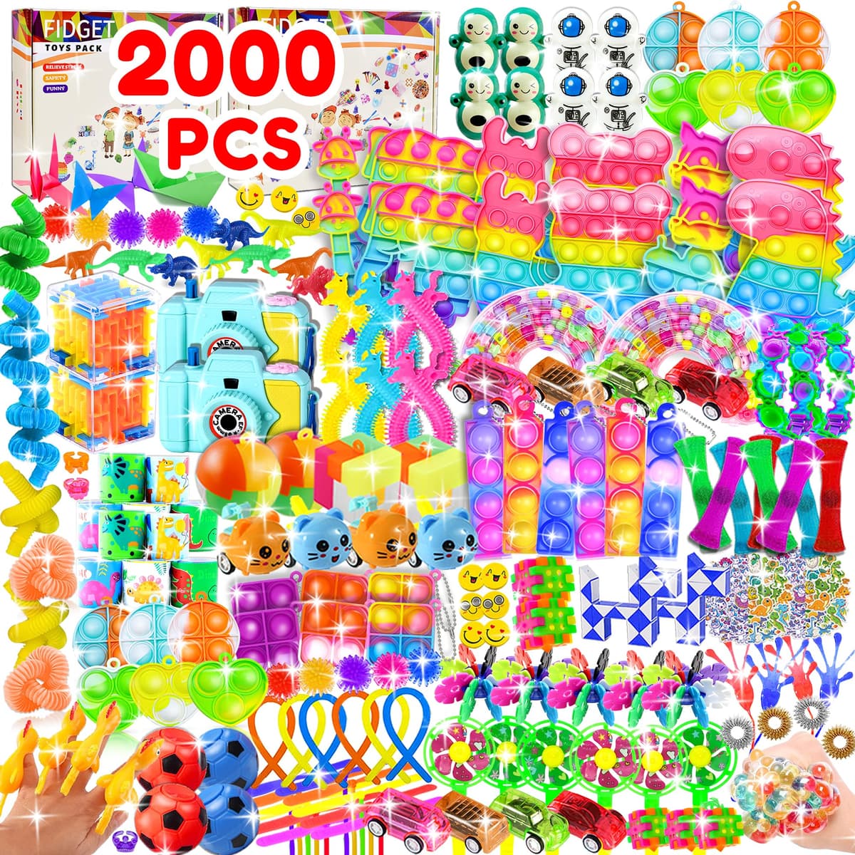 1000pcs Party Favors Goodie Bags for Kids, Fidget Toys Pack, Stocking Pinata Stuffers, Birthday Gifts, Classroom Prize, Treasure Box, Carnival Prizes, Easter Eggs Fillers — view 12