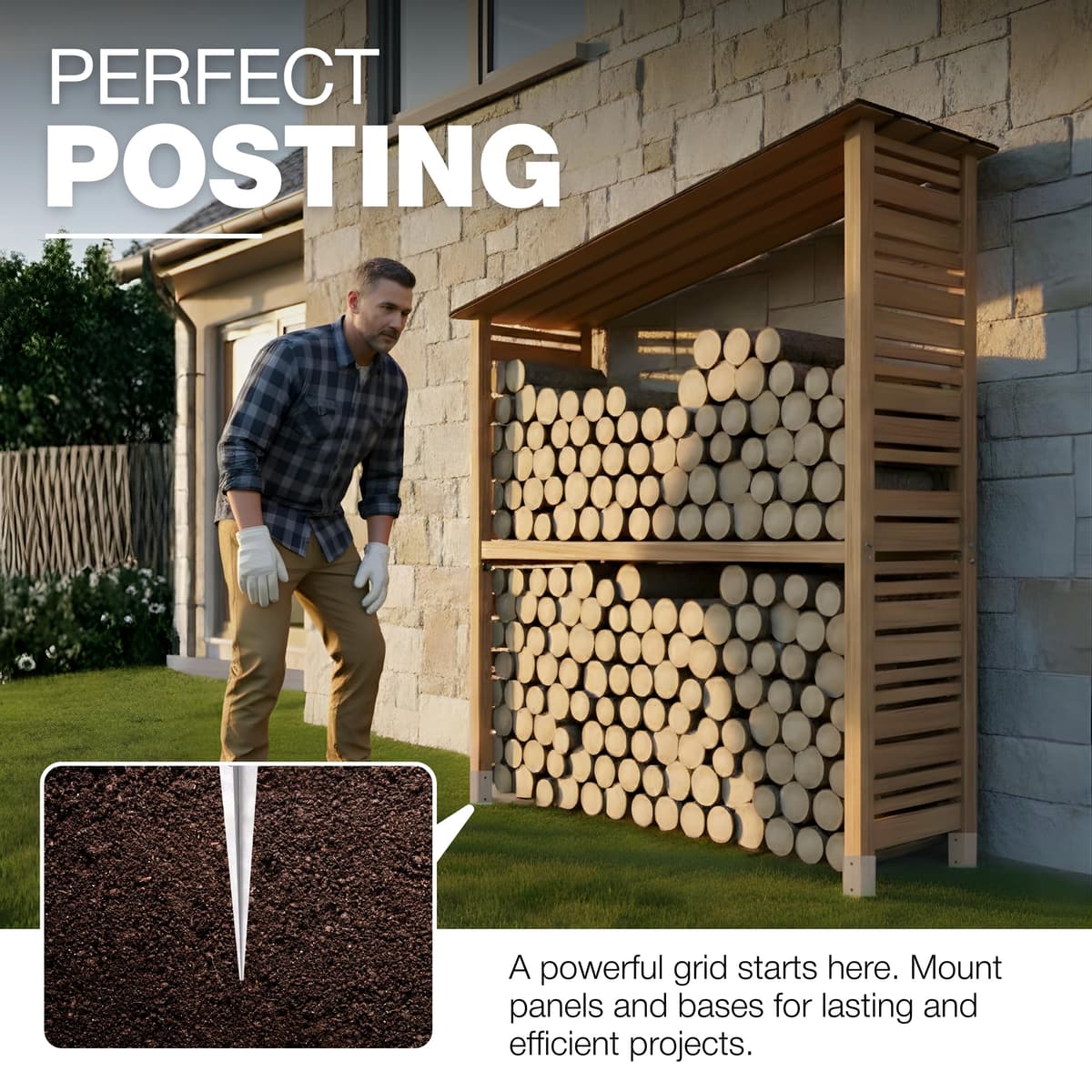 GeZu Impex Post Support 71 x 71 x 750 mm Hot Dip Galvanised Set of 16 fence Holder Anchor spike ground sleeve — view 5