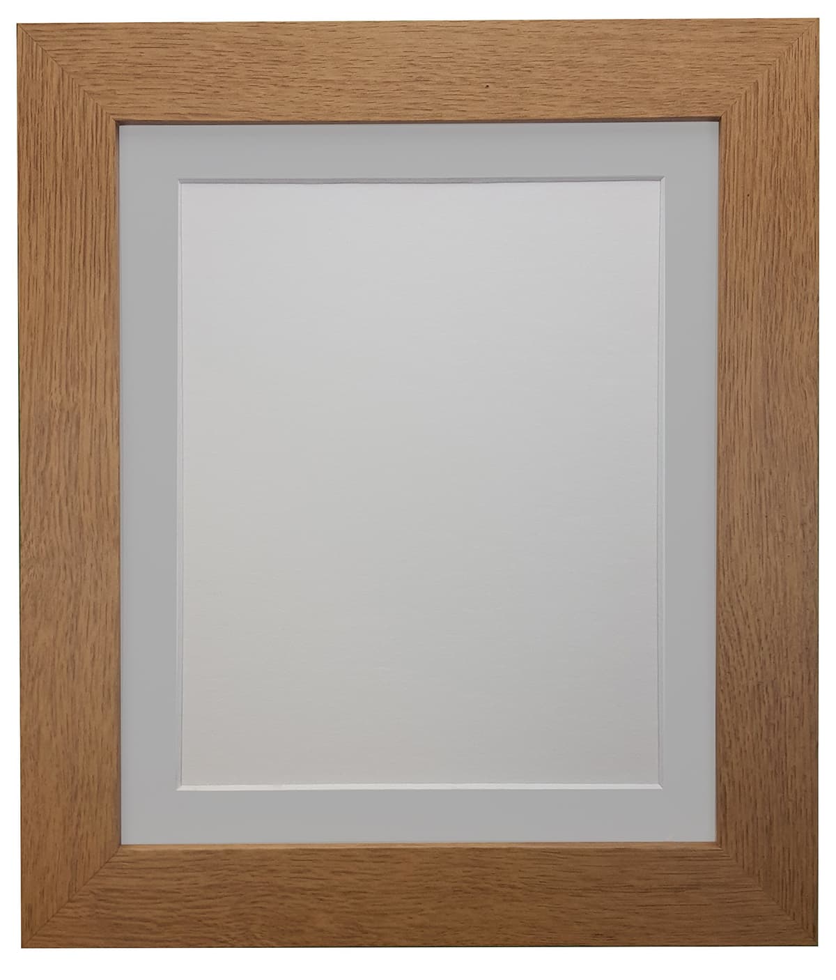 FRAMES BY POST "London Oak Picture Photo Poster Frame with 16 x 12-Inch Light Grey Mount for Picture Size 12 x 8-Inch, Oak with Light Grey Mount, 39 x 15 mm