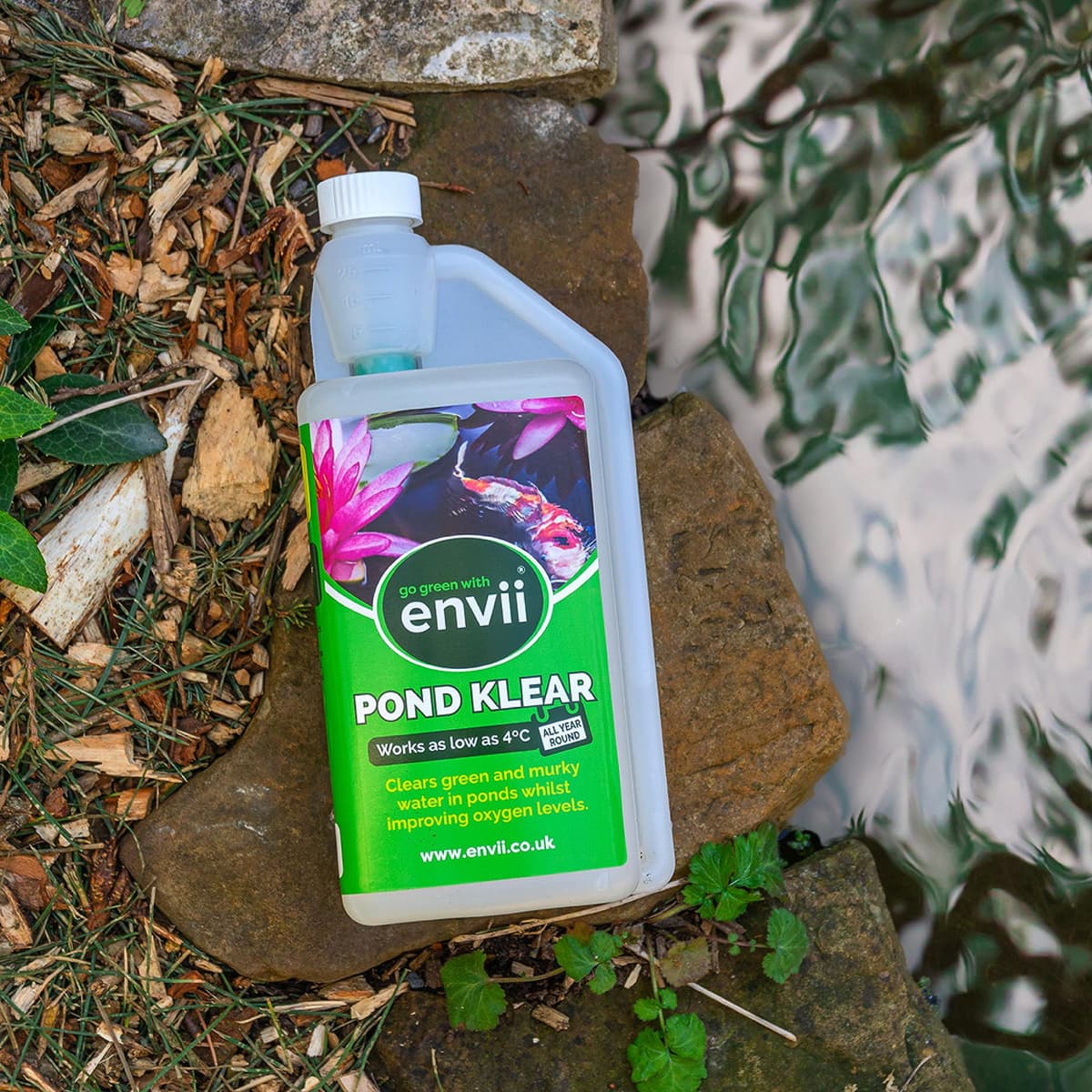 Envii Pond Klear - Natural Green Pond Water Treatment, Clears Green and Murky Water for Crystal Clear Healthy Water, Safe for all Fish and Wildlife -1L Treats 40,000 Litres — view 6