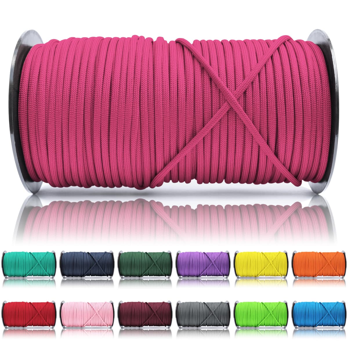Ganzoo Paracord 550, Cuerda de 4 mm, 30 Metros, Poliéster, Tipo 3-7 Hilos Interiores, Correa de Perro Collar Pulsera, Camping Supervivencia y Cuerda Multiusos, Verde Oscuro — view 82