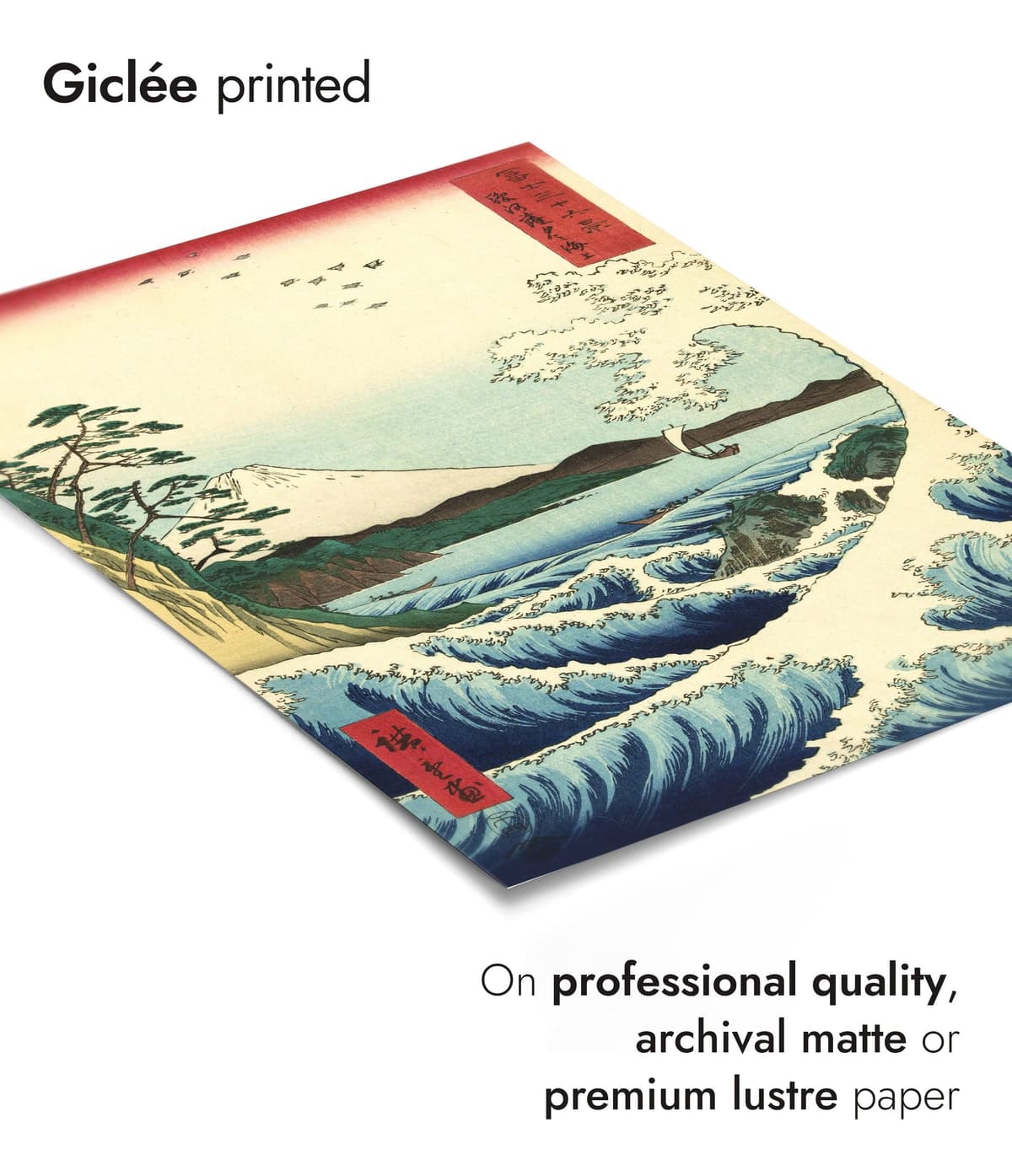 A Great Wave Off Fuji Japanese Woodblock Print, Vintage Aesthetic Poster Japan Wall Art Exhibition Ukiyo-E Home Decor, Archival Matte, A2 (Print Only) - 59.4x42cm — view 3