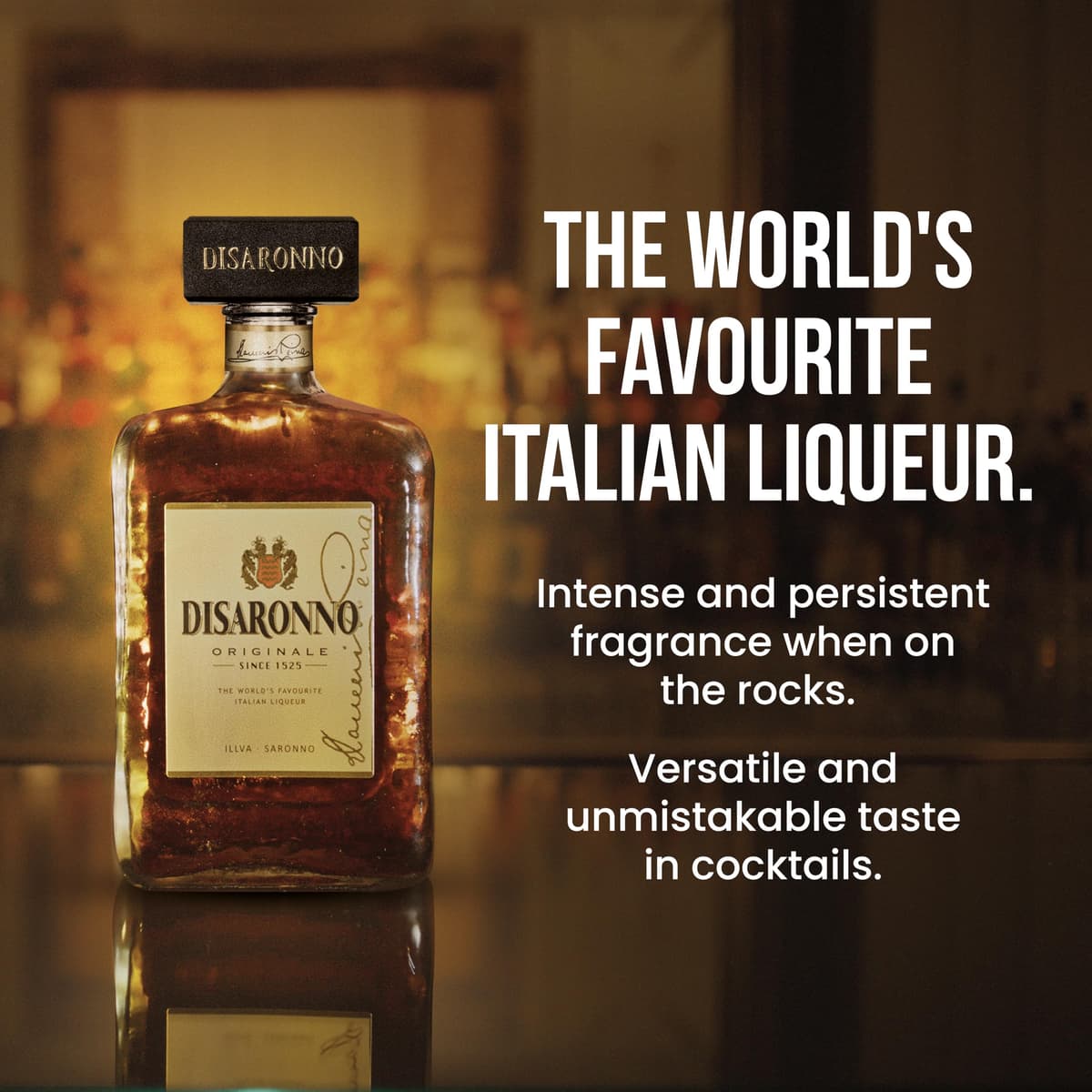 Disaronno Originale Italian Liqueur | 1L | 28% vol | The World’s Favourite Italian Liqueur | Sweet and Fruity Amaretto Flavour | Gluten and Nut Free | Great On The Rocks or in Cocktails — view 2
