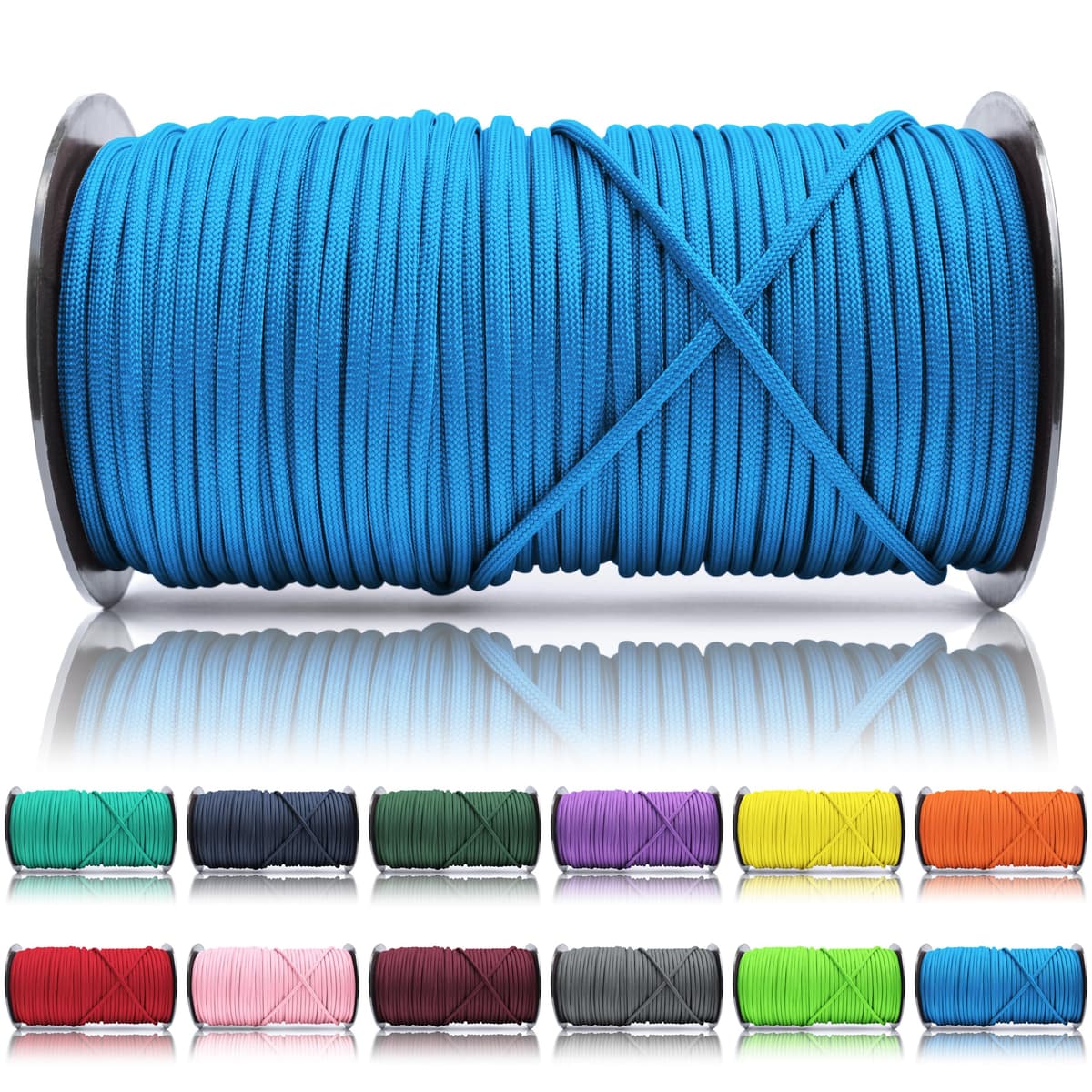 Ganzoo Paracord 550, Cuerda de 4 mm, 30 Metros, Poliéster, Tipo 3-7 Hilos Interiores, Correa de Perro Collar Pulsera, Camping Supervivencia y Cuerda Multiusos, Verde Oscuro — view 65