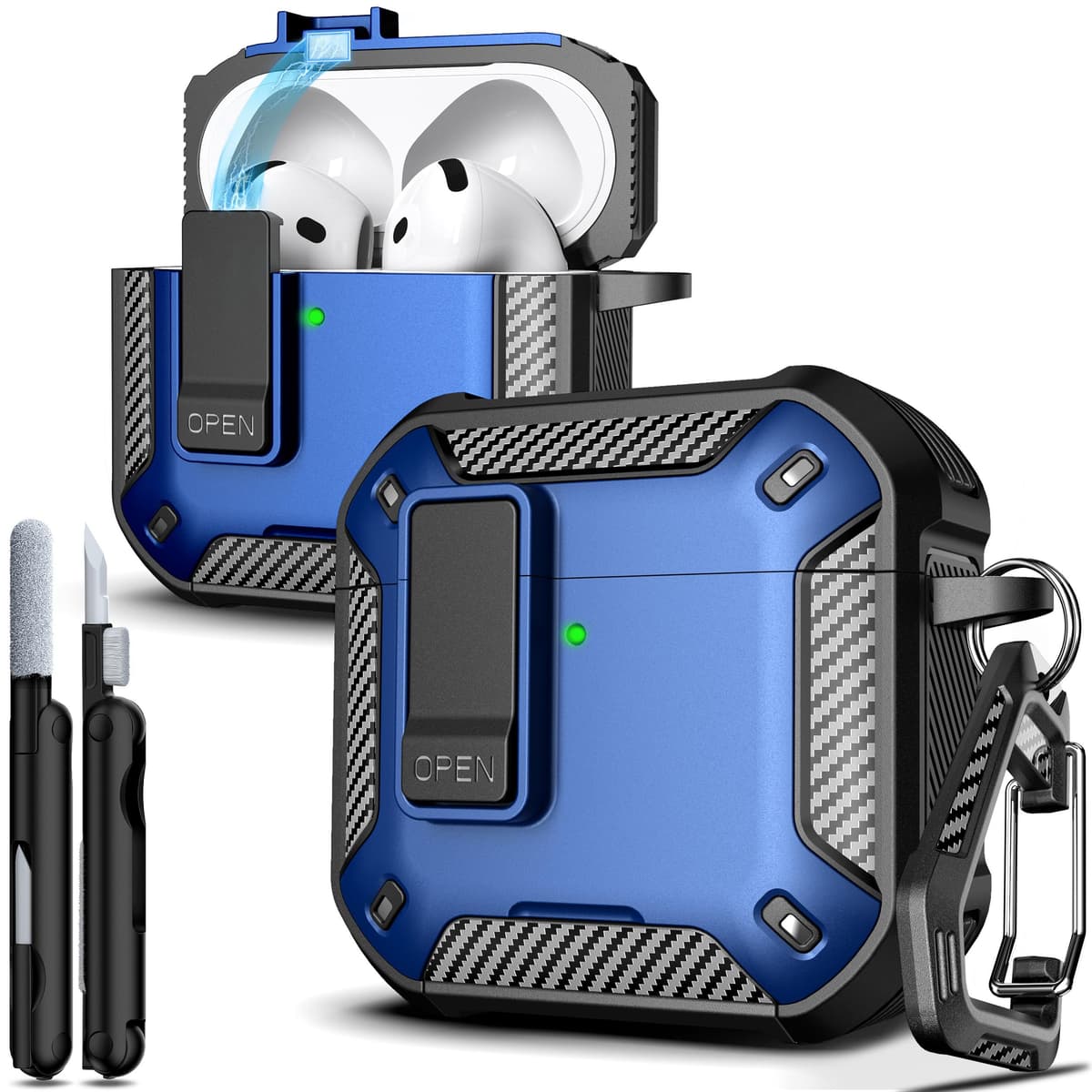 R-fun Compatible con AirPods Pro 2 Gen (Cubierta Auto emergente) con Kit de Limpieza, para Airpods Pro 2/1 Gen (2023/2022/2019), para Estuche Airpods Pro (USB-C/Lightning),Negro — view 28