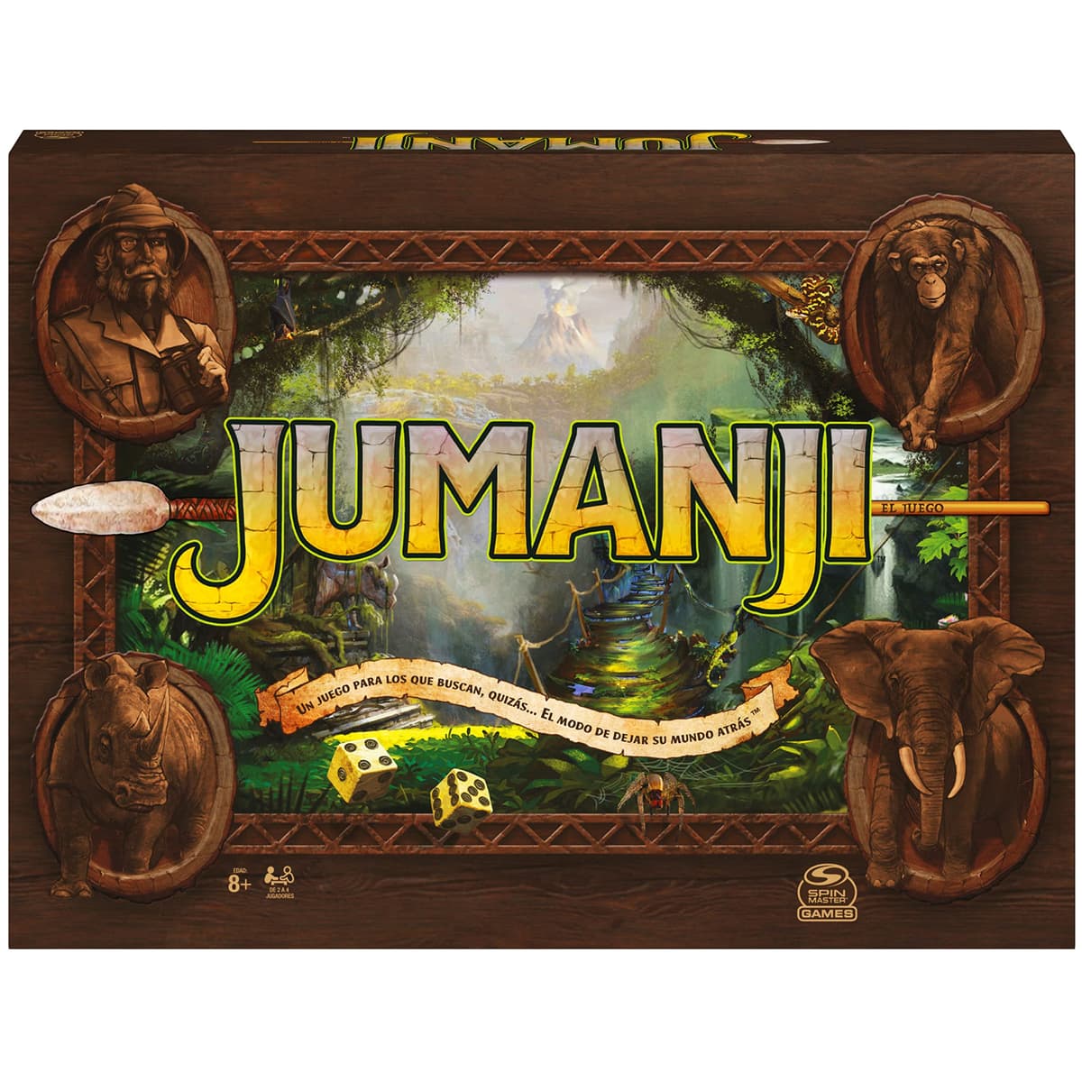 Spin Master Games - Jumanji Board Game in Spanish for 2-4 Players, Children and Adults - Gift Children 8 Years + - Board Games Children 8 Years +