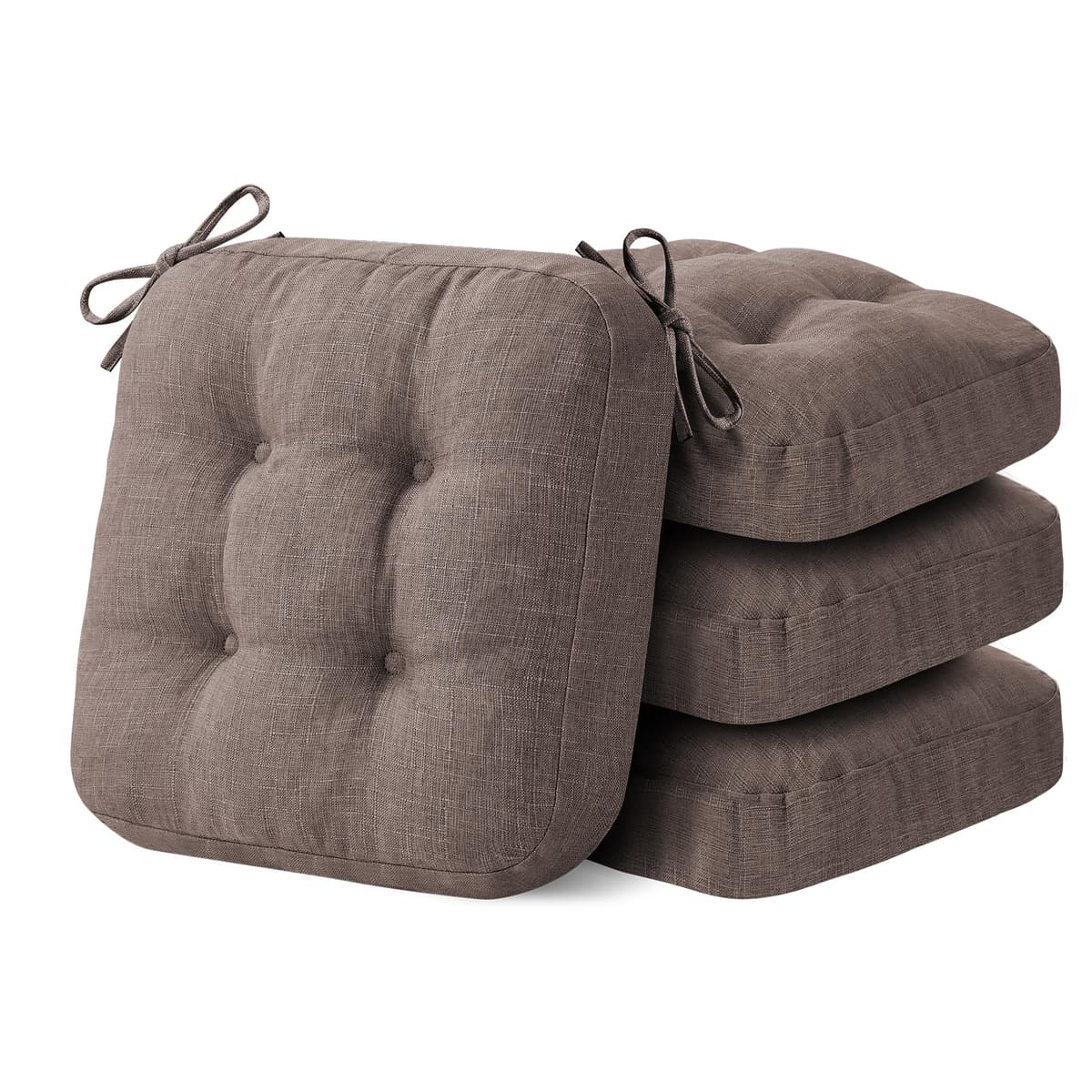 Chair Cushions, Memory Foam Dining Chair Cushions, Tufted Indoor Chair Pads, Set of 4, 16.5' x 16.5' x 3.5', Beige — view 27