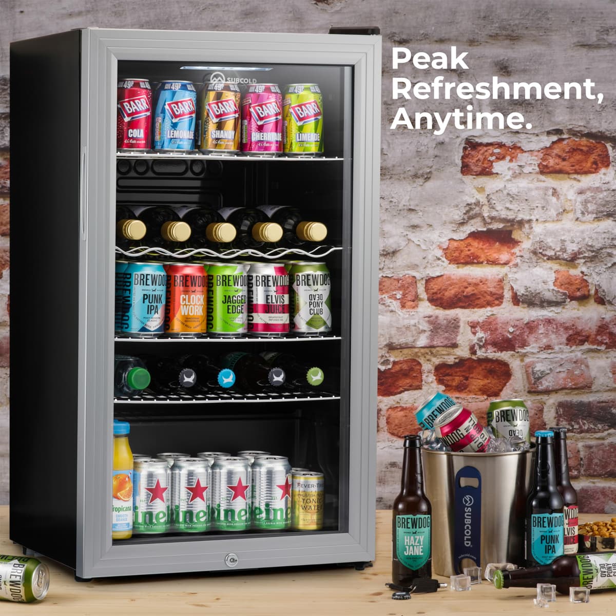 Subcold Super85 LED - Under-Counter Fridge | 85L Beer, Wine & Drinks Fridge | LED Light + Lock and Key | Energy Efficient (Silver, 85L) — view 2