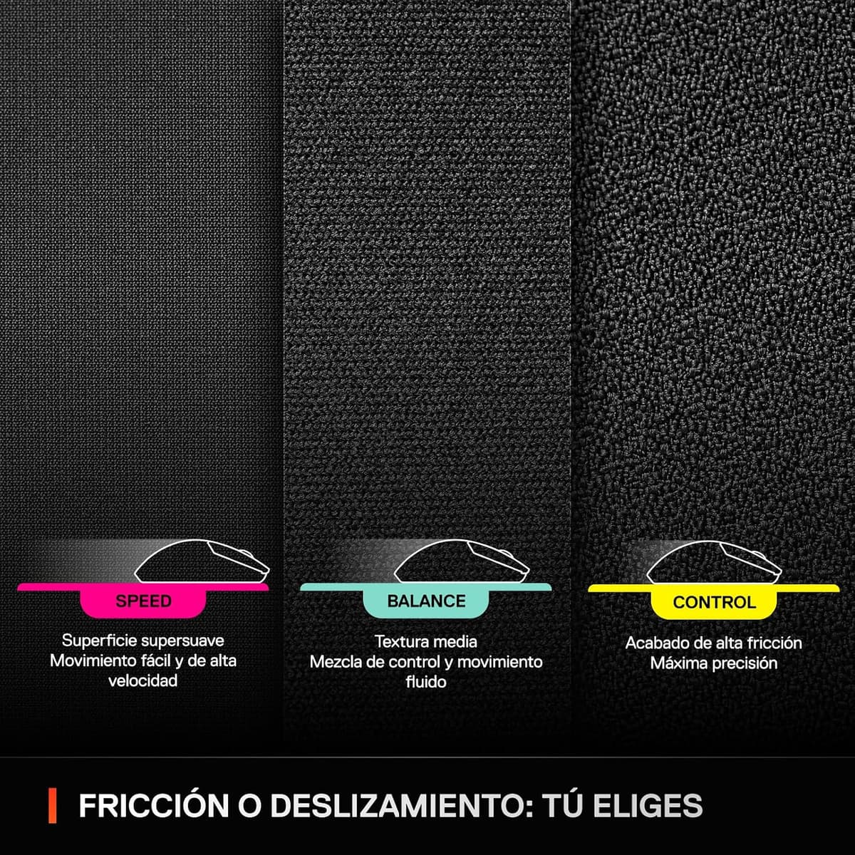 SteelSeries QcK L Performance Balance Mat - Density and Slip - Smooth Stitching - Neoprene Base - 490x420mm - FPS/MOBA/RTS/MM — view 5