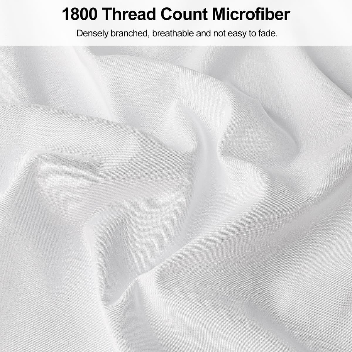 Lirex 2-Pack Fundas de Almohada 1800 hilos, Fundas de Almohada de Microfibra Suave Cepillada, Transpirables sin Arrugas y Lavables a Máquina (50x70 cm, Blanco) — view 3