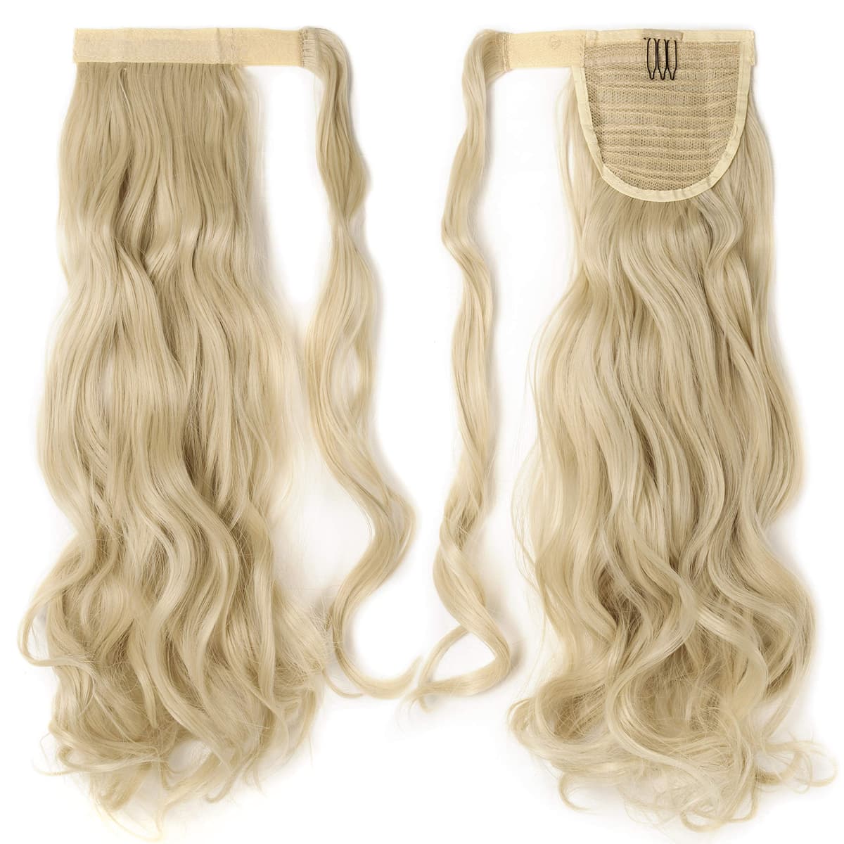 17"(43cm) SEGO Ponytail Long Synthetic Hair Looks Natural [Red Brown/Orange] Clip in Hair Extensions Curly Tail Ponytail Extension (90g) — view 103