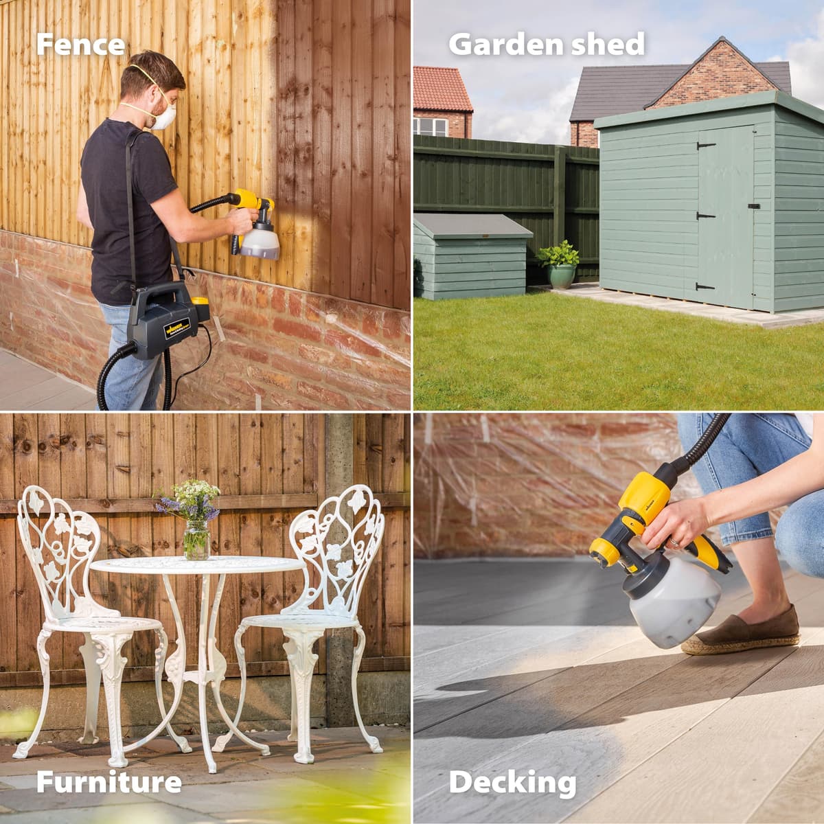 WAGNER Fence & Decking Paint Sprayer for Fences, Sheds, decking or Garden Furniture, Covers 5 m² in 9 min, 1400 ml Capacity, 460 W, 1.8 m Hose — view 3
