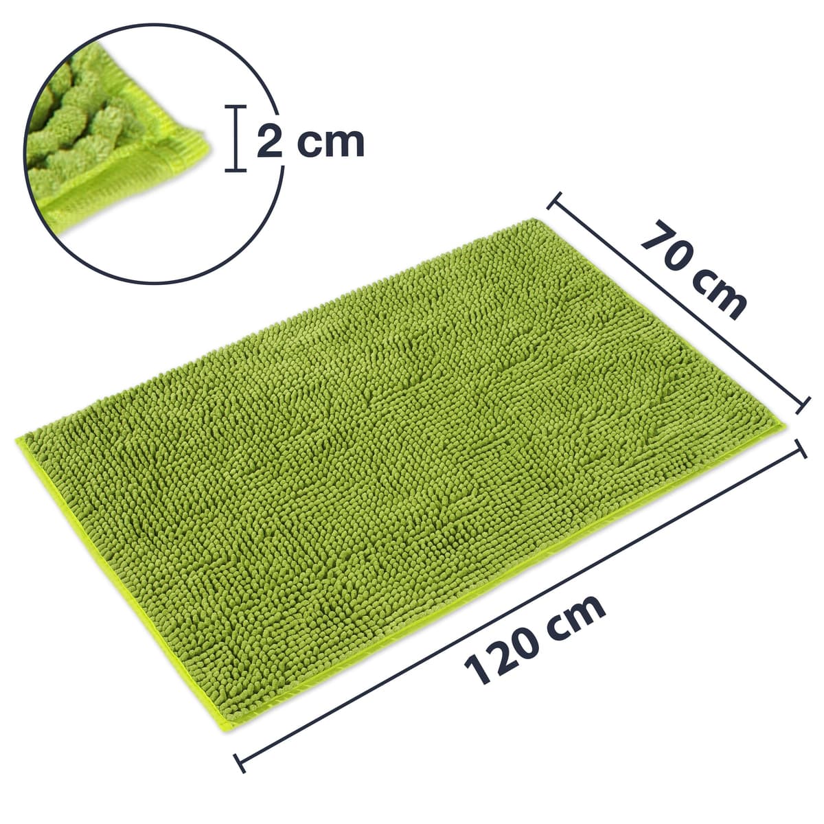 WohnDirect Alfombra Baño Verde 70 x 120 cm • Alfombrilla baño Antideslizante y Lavable • Cómoda Y Súper Absorbente — view 2