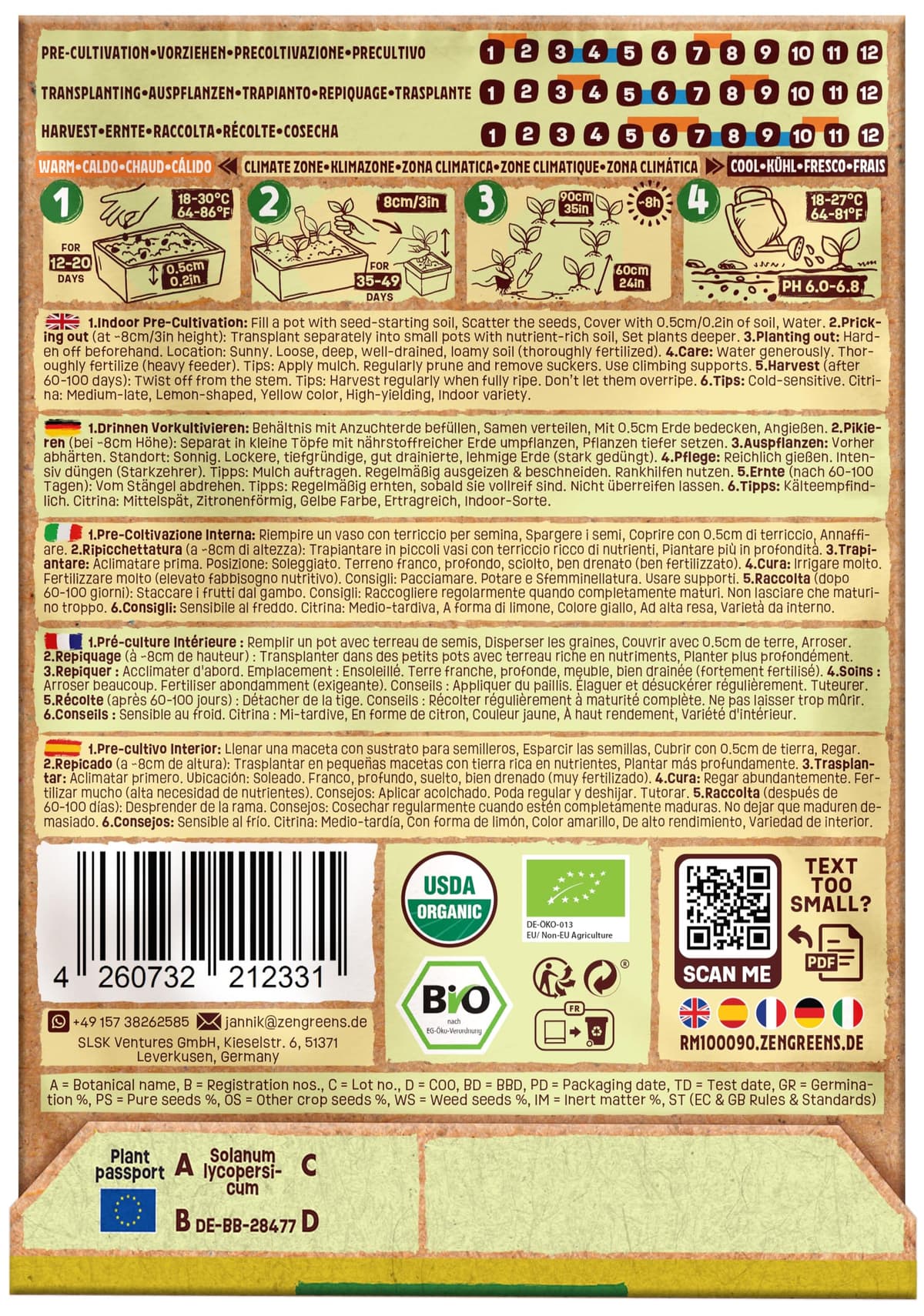 ZenGreens® - Semillas de tomate limón citrina bio — view 3