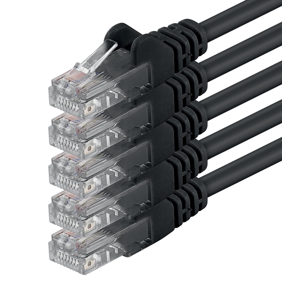 1aTTack.de 0.25m - black - 10 pieces - (PACK) - CAT.6 CAT6 Ethernet LAN network cable 1000 Mbit/s patch cable — view 113