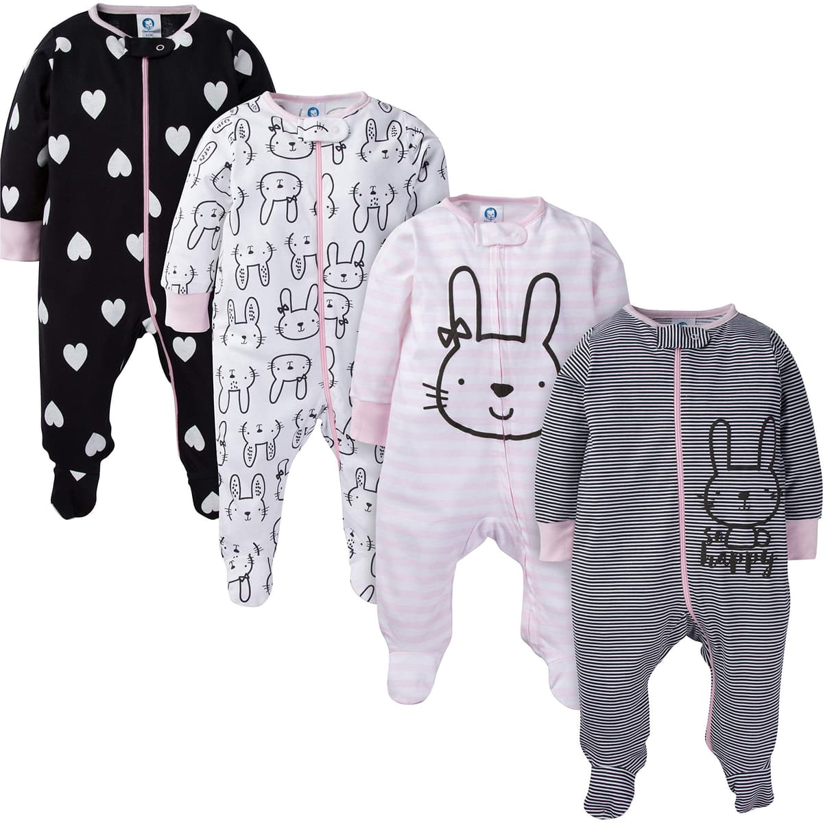 Gerber Baby Girls 4 Pack Sleep 'N Play Footie Baby and Toddler Sleepers — view 20