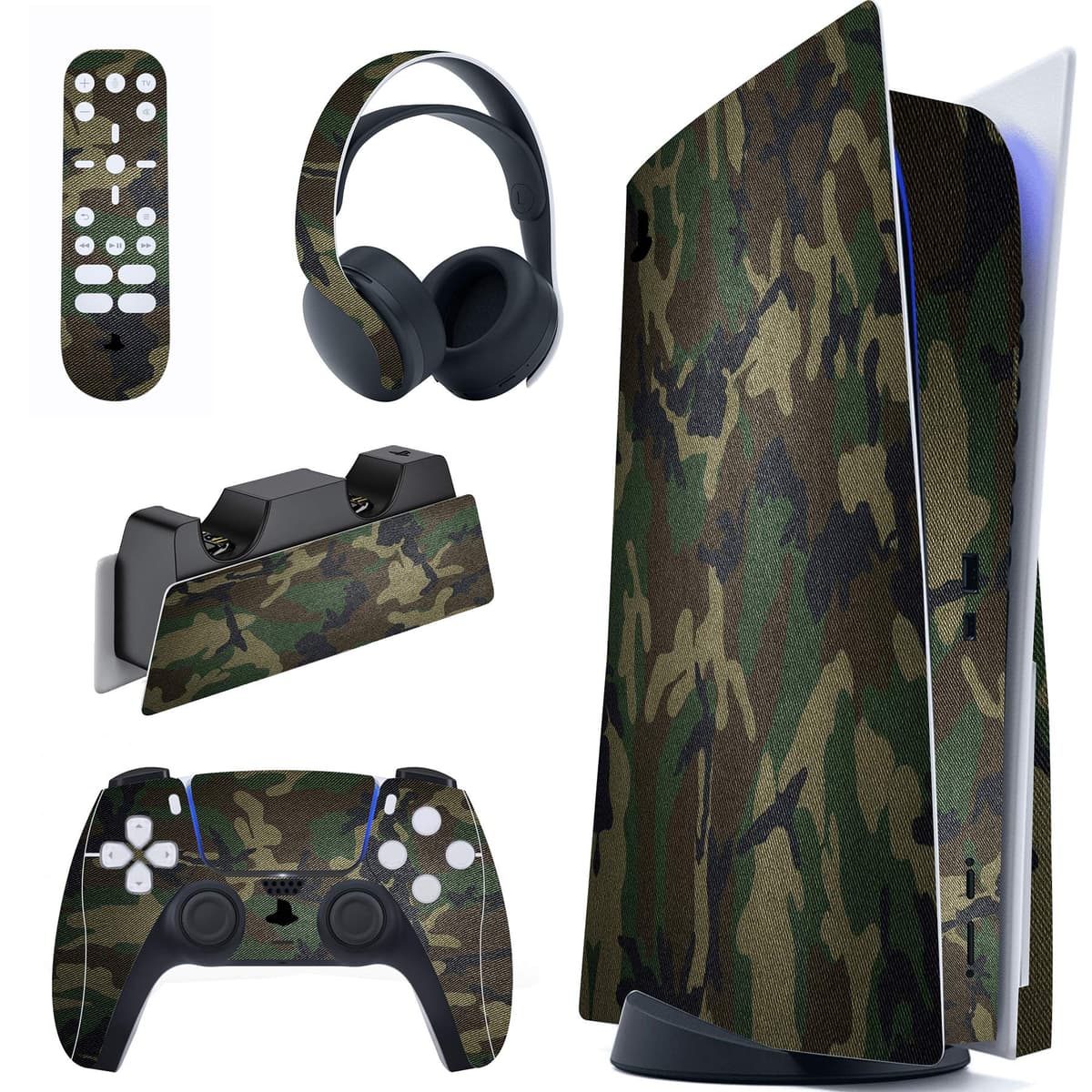 PlayVital Calcomanía Vinilo para ps5 Edición Disc - Pegatina Completa para Consola, Control, Base de Recarga, Control Remoto y Audífonos, Cubierta Protectora Adhesiva(Efecto de Mármol Dorado Rosa) — view 62