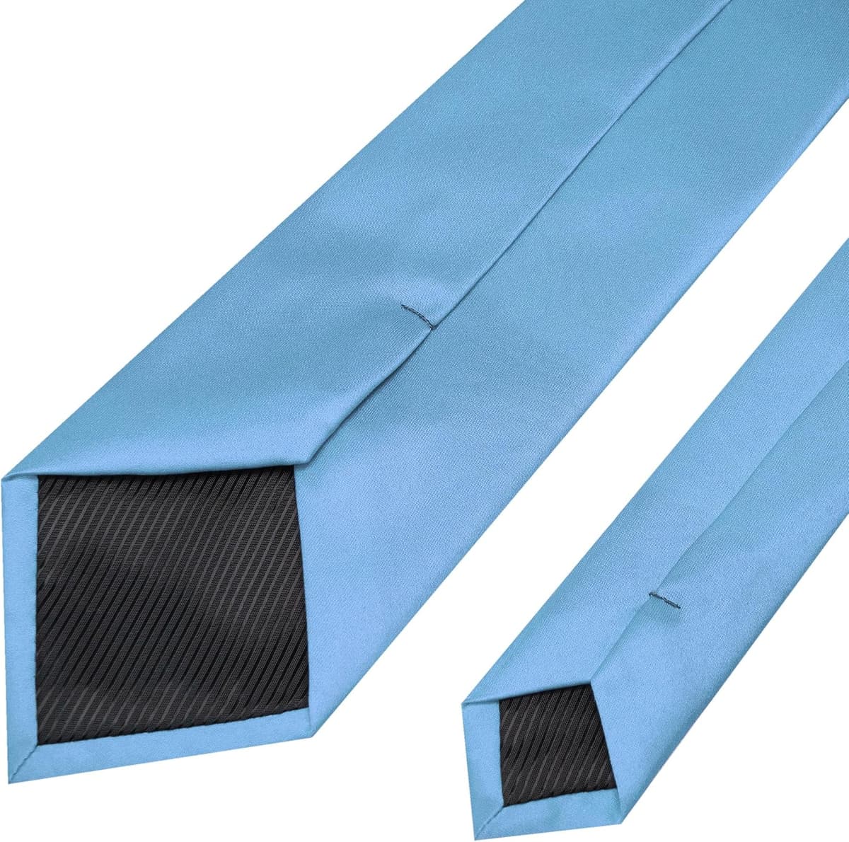 RBOCOTT Solid Color Tie Mens Necktie for Business and Wedding Party Baby Blue — view 3