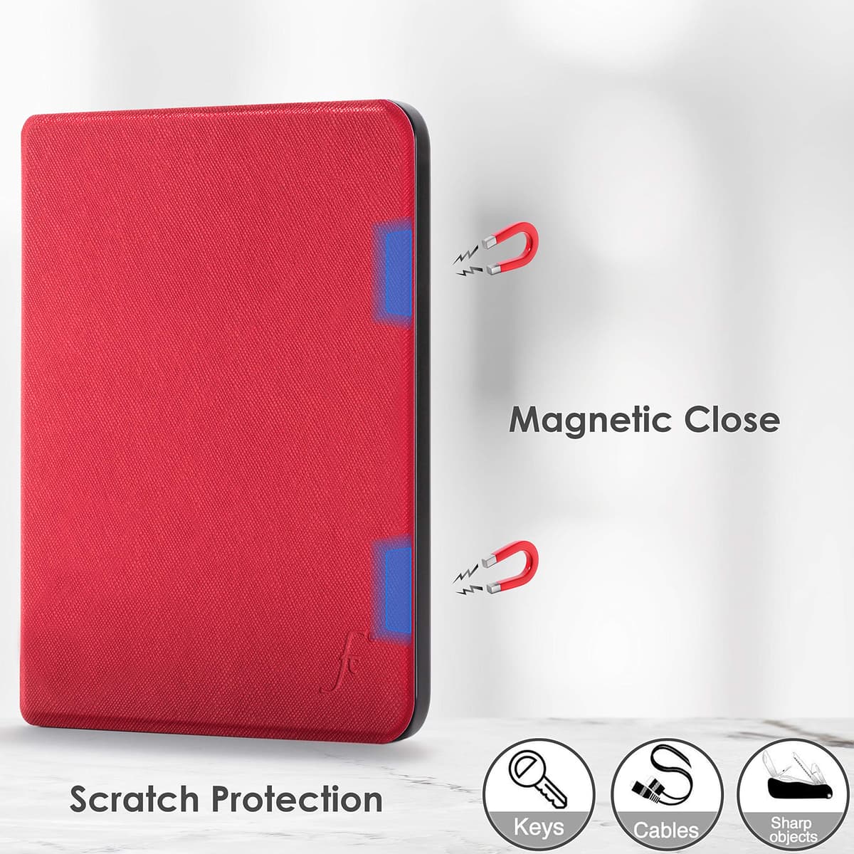 Forefront Cases Funda para Kobo GLO HD (Modelo: N437-2014) - Delgado, Ligera y Protectora Funda para Kobo GLO HD - Smart Auto Sueño Estela Función (Carcasa) - Rojo — view 4