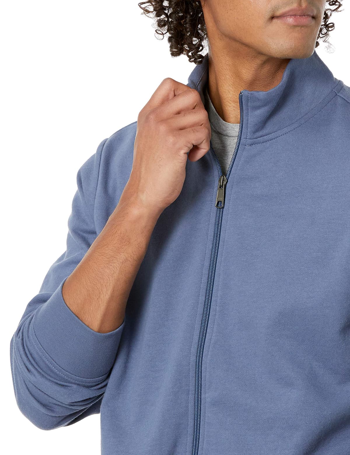 Amazon Essentials Sudadera Ligera de Felpa con Cremallera Completa y Cuello Perkins Hombre — view 3
