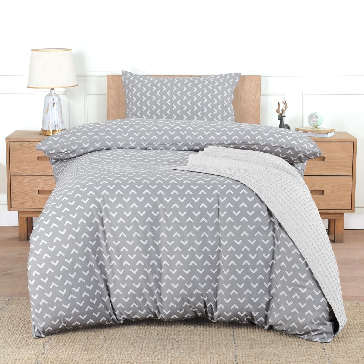 Utopia Bedding Duvet Cover Double - Soft Microfibre Polyester - Bedding Quilt Cover Set, with Pillow cases (Grey) — view 123
