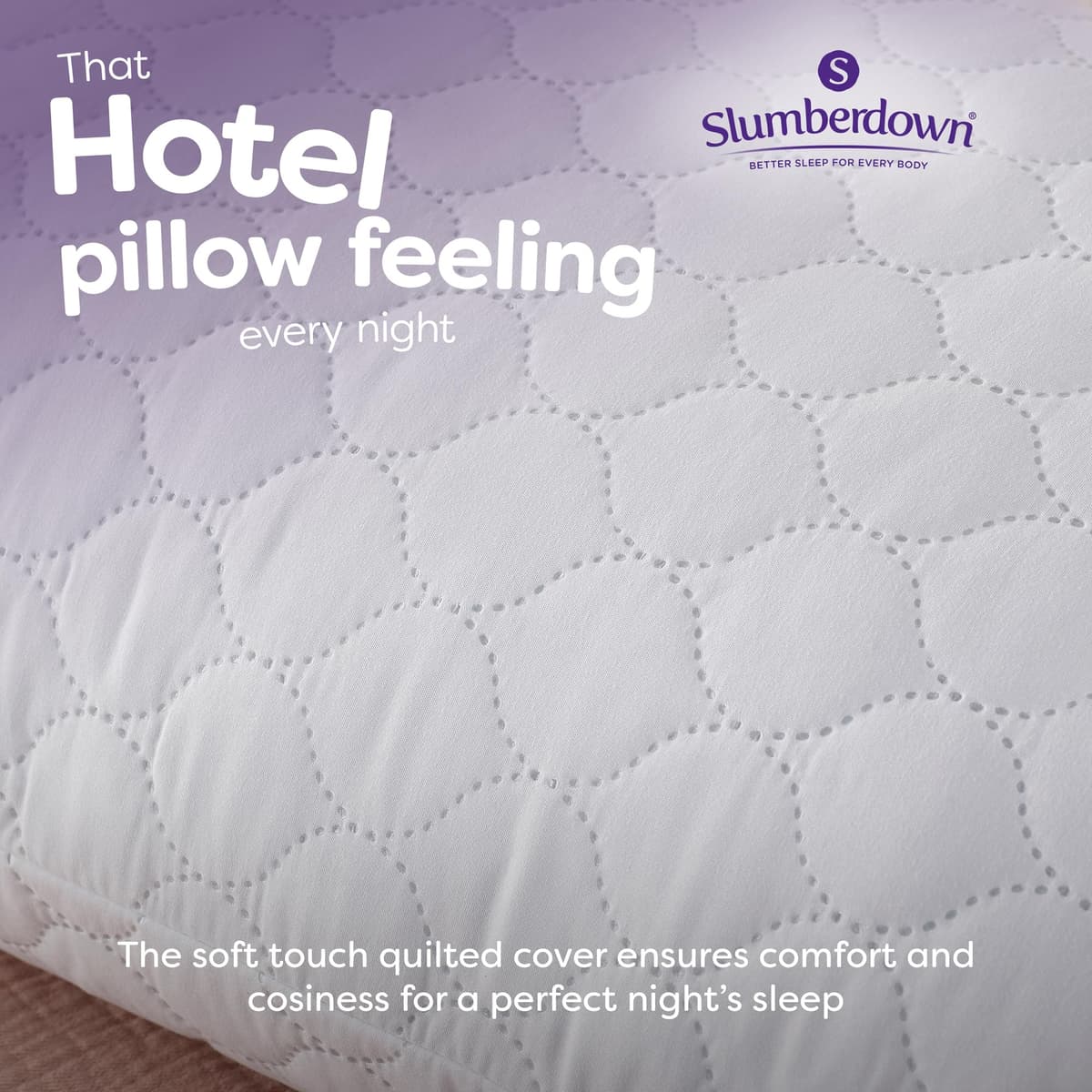 Slumberdown Pillows 4 Pack Hotel Quality – Firm, Plump Hypoallergenic Pillows for Back & Side Sleepers, Sleep Better. Feel Better — view 4