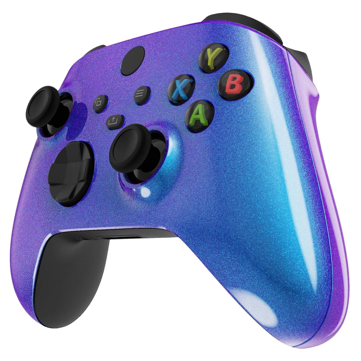 eXtremeRate Side Rails Grips Shell for Xbox Series X & S Controller, Scarlet Red Chameleon Purple Blue Custom Accessories Back Panels Faceplate for Xbox Core Wireless Controller [Controller Excluded] — view 5