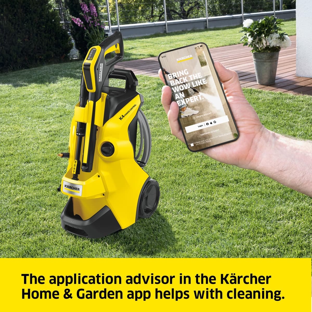 Kärcher K 4 Power Control Flex Pressure Washer, max. 130 bar,Flow Rate:420 l/h,Area Coverage: 30 m²/h,Water Filter,Weight: 11.5 kg, High-Pressure Hose,Dirt Blaster,Spray Lance,Standard,Yellow/Black — view 4