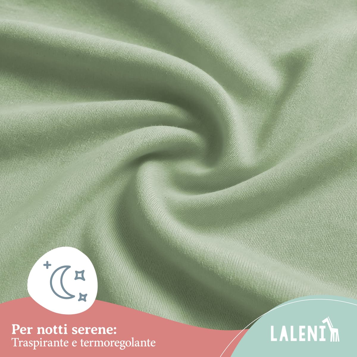 Laleni Cot Bed Sheets 140 x 70 cm, Oeko-Tex Certified Soft 135 g/m² Cotton Travel Cot Sheets, Summer Green — view 5