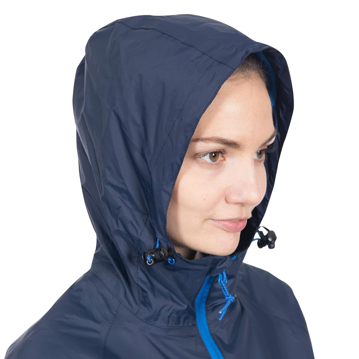 Trespass Adults Waterproof Jacket Qikpac - Lightweight Packaway Raincoat, 2 Zip Pockets, Full Body Front Zip, Adjustable Hood, Storm Flap, Ventilated Back, Foldable Packs in Pouch — view 2