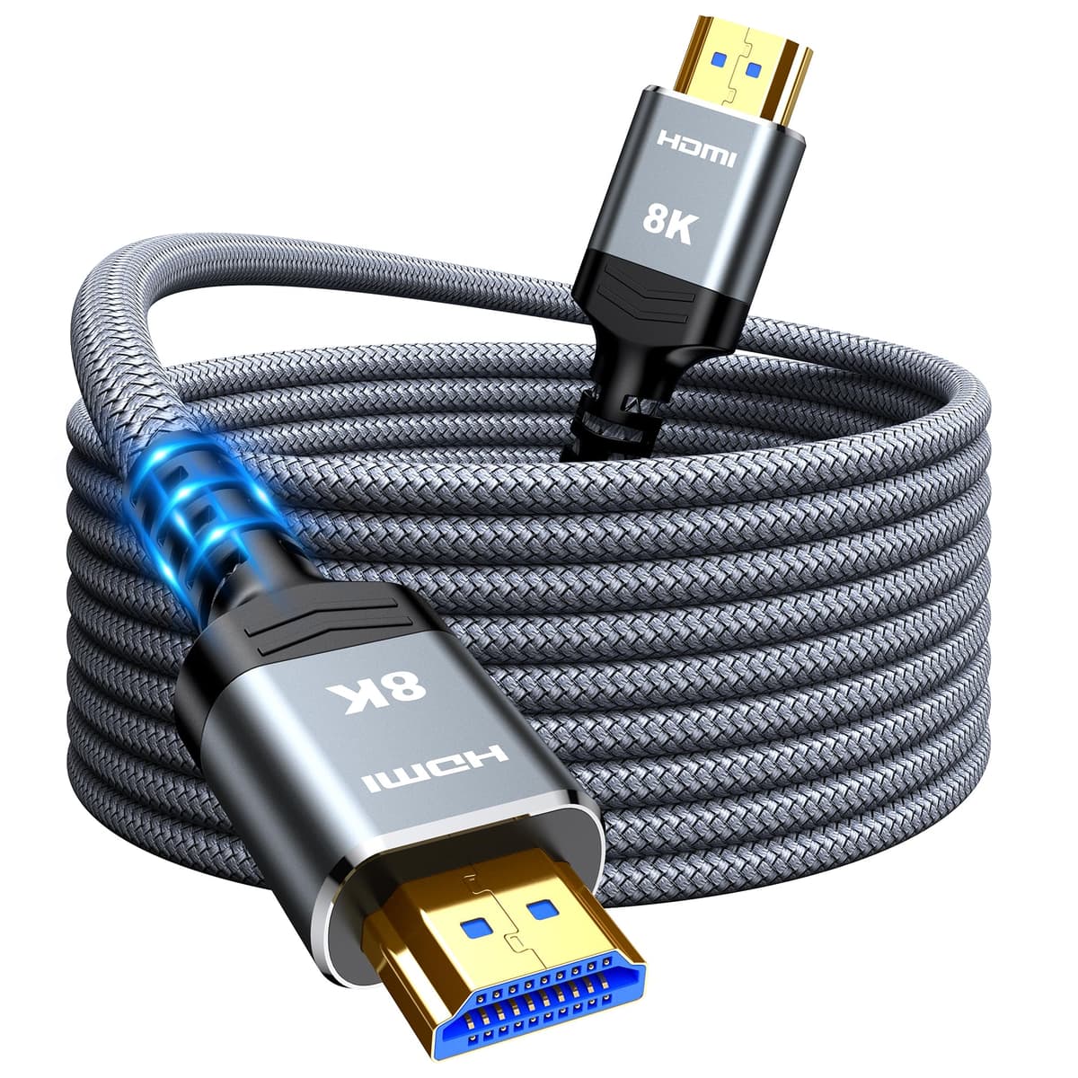 10K 8K HDMI Cable 2M Certified, Snowkids HDMI 2.1 Cable Ultra HD High Speed 48Gbps, 8K@60Hz 4K@120Hz HDMI Lead eARC HDR10 HDCP 2.2/2.3, Compatible for PS5/4 for X-box/HDTV/Blu-ray — view 9