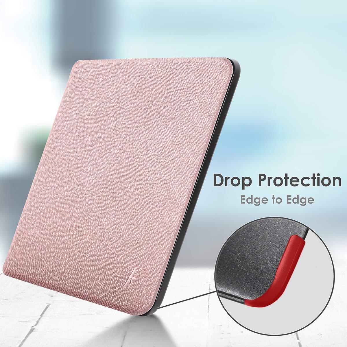 Forefront Cases Funda para Kobo Aura Edition 2 (Modelo: N236, 2016) - Delgado, Ligera y Protectora Funda para Kobo Aura Edition 2 (6") - Smart Auto Sueño Estela Función (Carcasa) - Oro Rosa — view 5