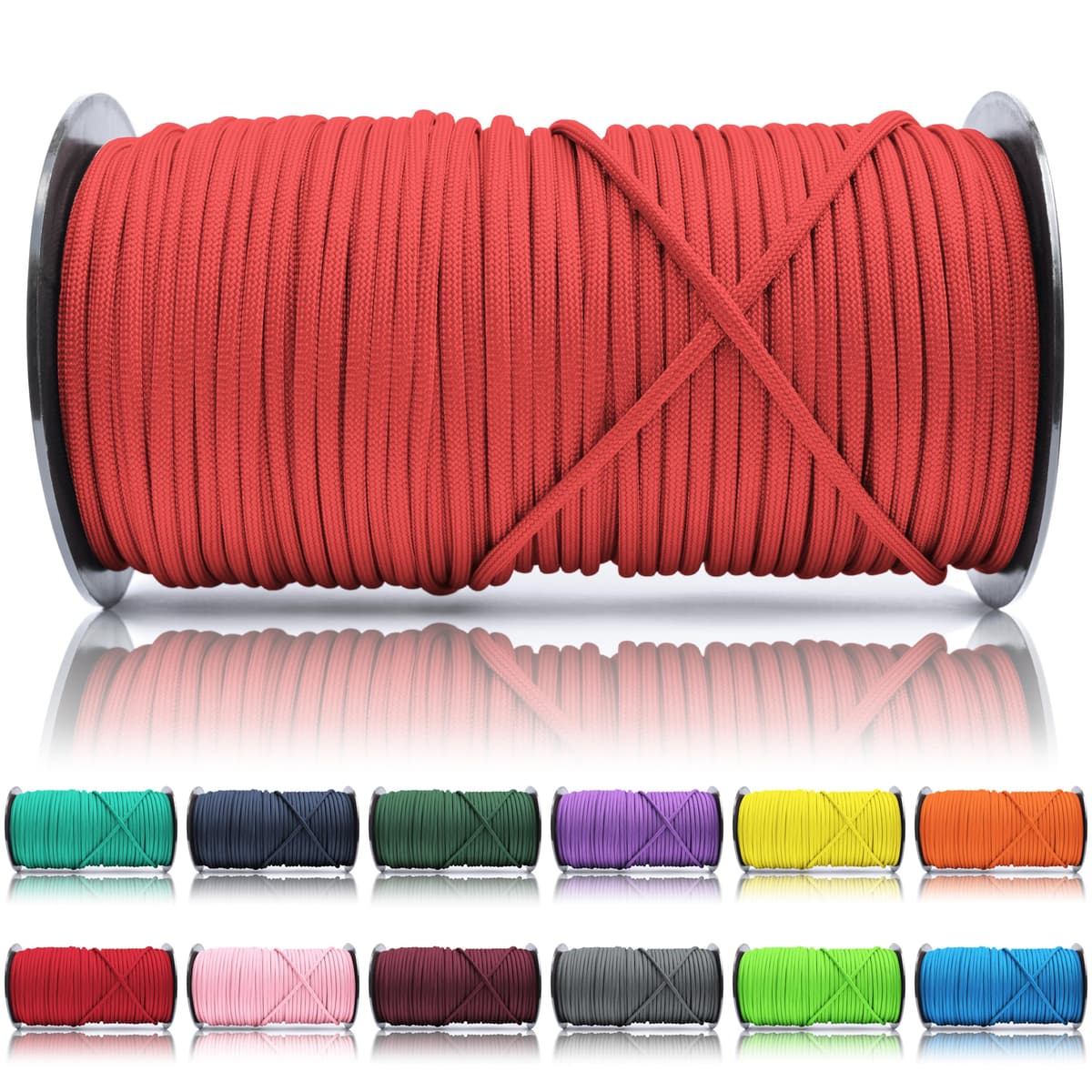 Ganzoo Paracord 550, Cuerda de 4 mm, 30 Metros, Poliéster, Tipo 3-7 Hilos Interiores, Correa de Perro Collar Pulsera, Camping Supervivencia y Cuerda Multiusos, Verde Oscuro — view 70