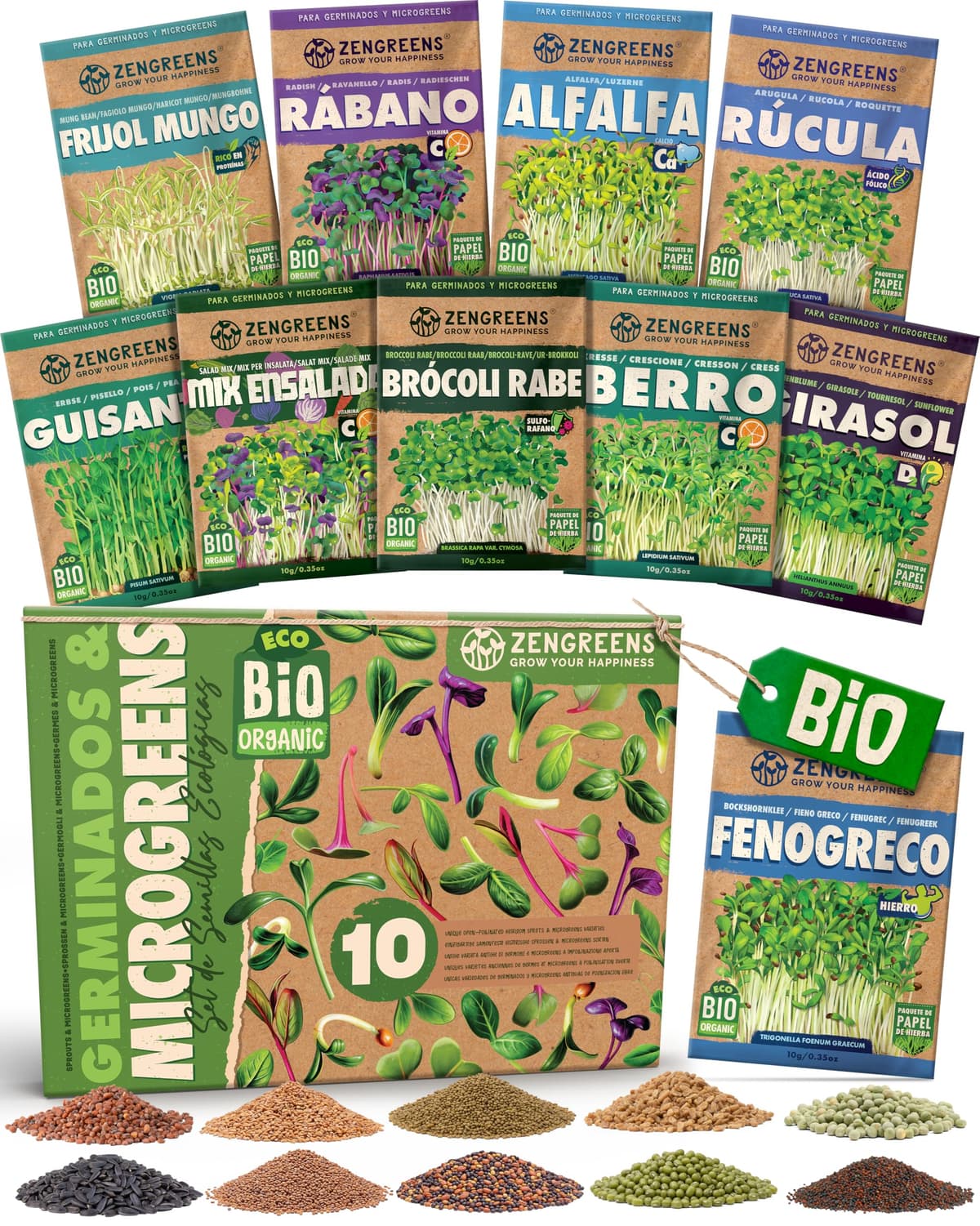 ZenGreens® - Set de semillas de hierbas medicinales y para infusiones eco - 10 variedades para cultivar fácilmente en el jardín, balcón o parterre elevado - Sementes verduras — view 34