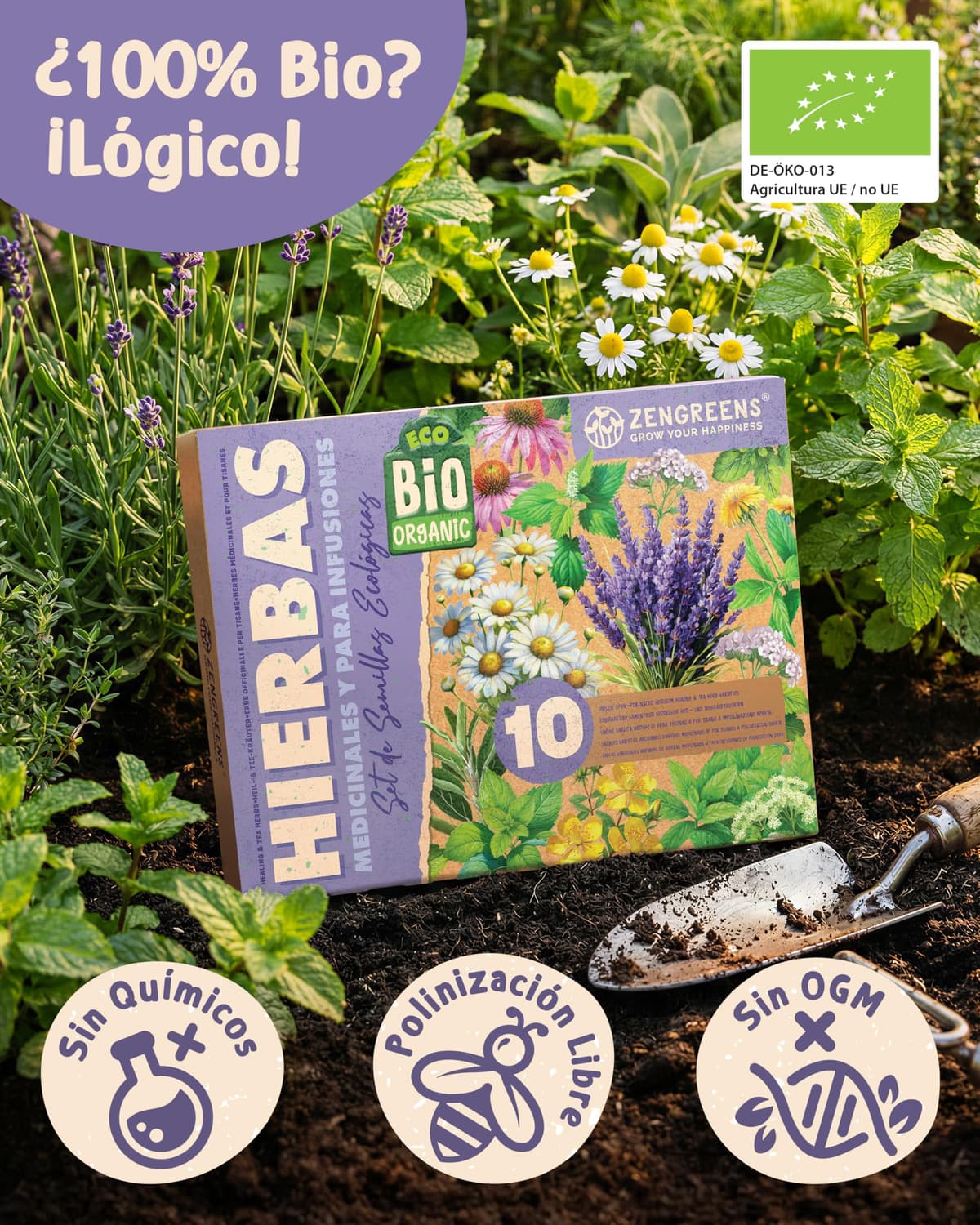 ZenGreens® - Set de semillas de hierbas medicinales y para infusiones eco - 10 variedades para cultivar fácilmente en el jardín, balcón o parterre elevado - Sementes verduras — view 3